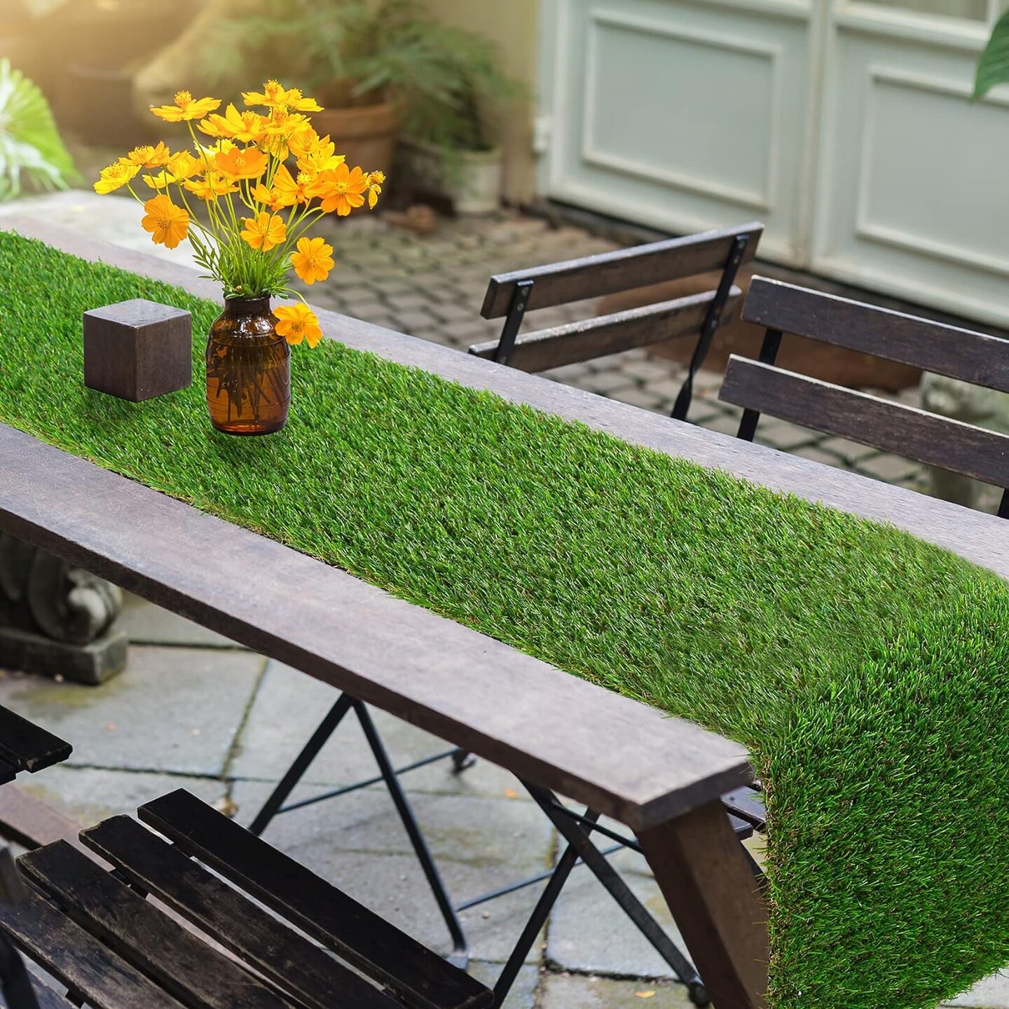 Artificial Turf Grass Table Runner Greenery Table Decor Spring Easter Party, Wedding, Birthday, Baby Shower 12&#x22; x 108&#x22;