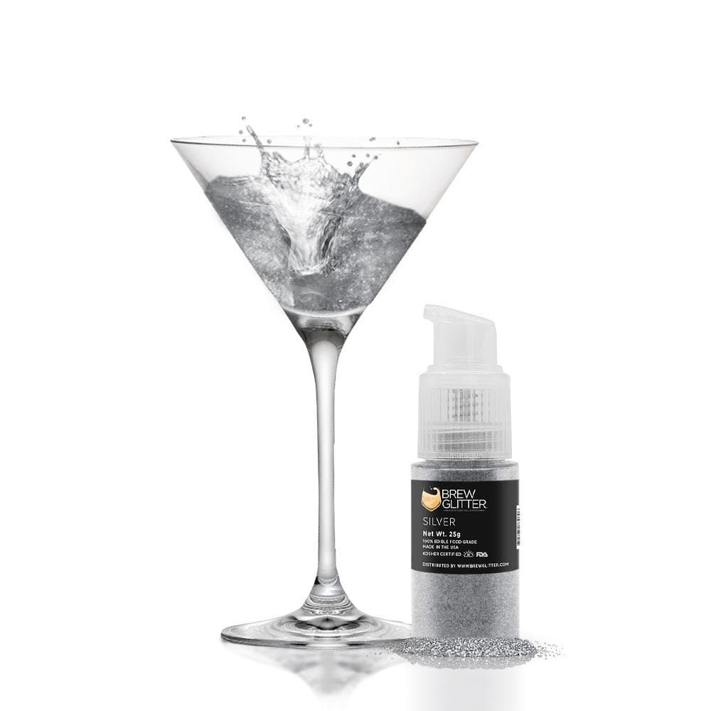 Silver Edible Glitter Spray Pump | Brew Glitter&#xAE;