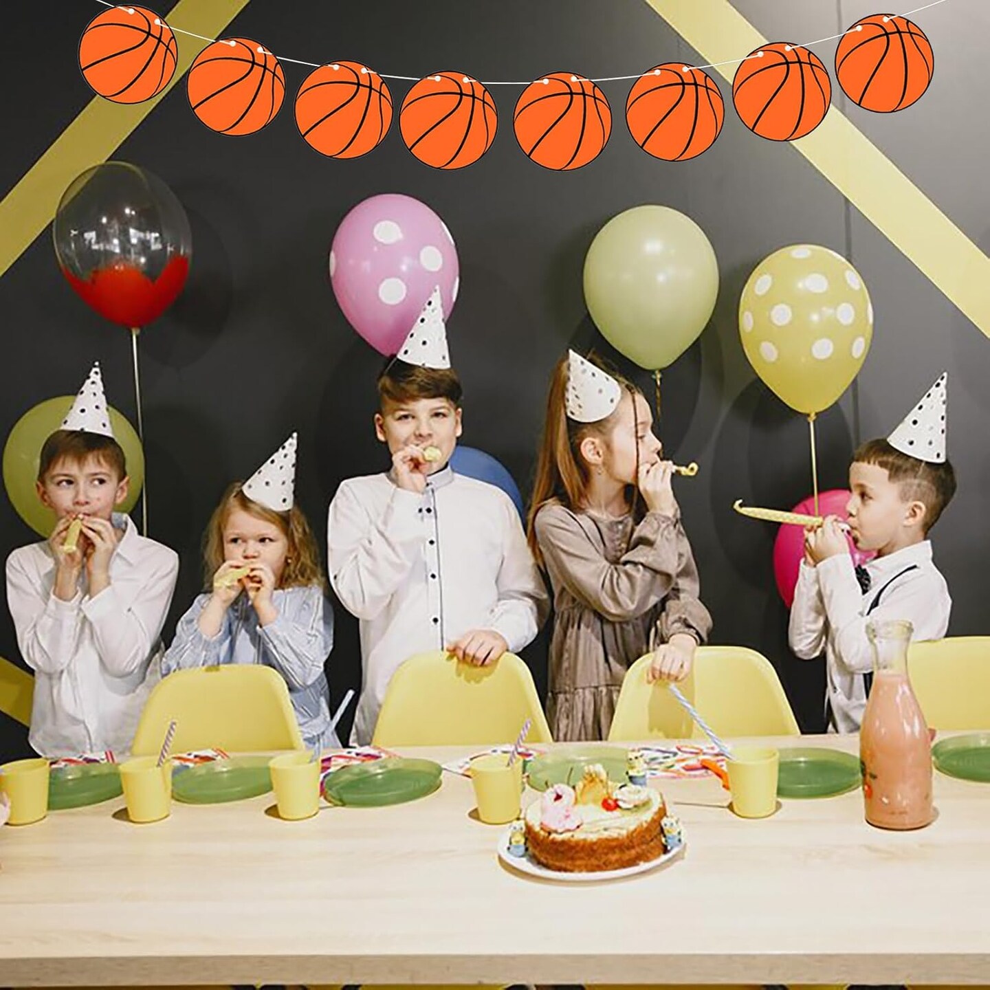 Basketball Banners, Basketball Themed Party Decorations, Kids Teenagers Boys Men Birthday Banner Basketball Party Decoration
