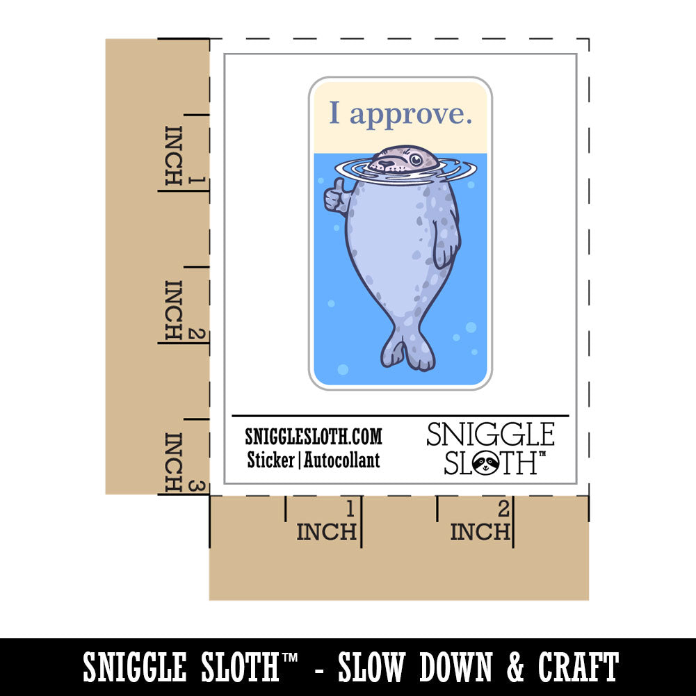 Water Bottle Sticker Set I Approve Seal In Water Thumbs Up Cute Waterproof Vinyl Stickers Pack Decal, Skateboard, Laptop, Car, Window, Bumper - 5 Pack