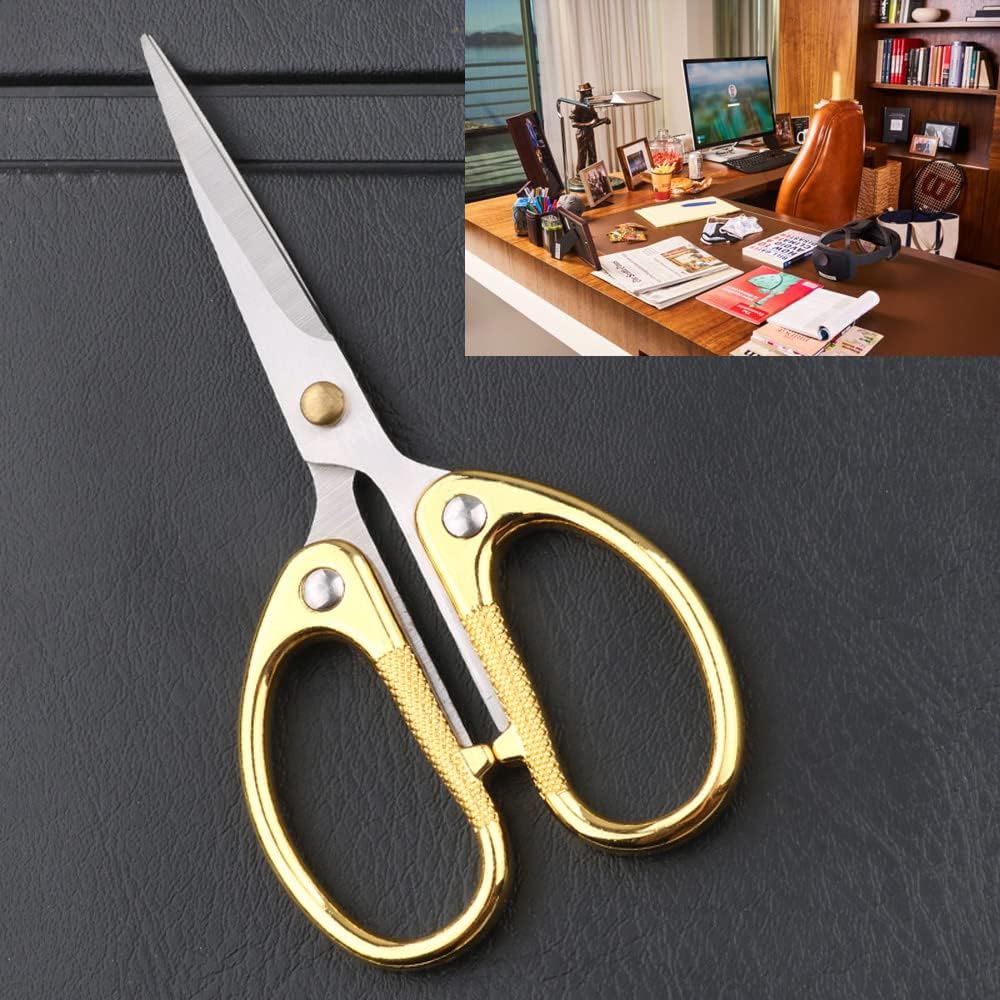 5" Small Sewing Scissors All Purpose Scissors Stainless Steel Tip Shears DIY Tools Office Scissor for Home Office School Sewing Fabric Handcraft Craft Art Work Needlework Everyday Use Gold