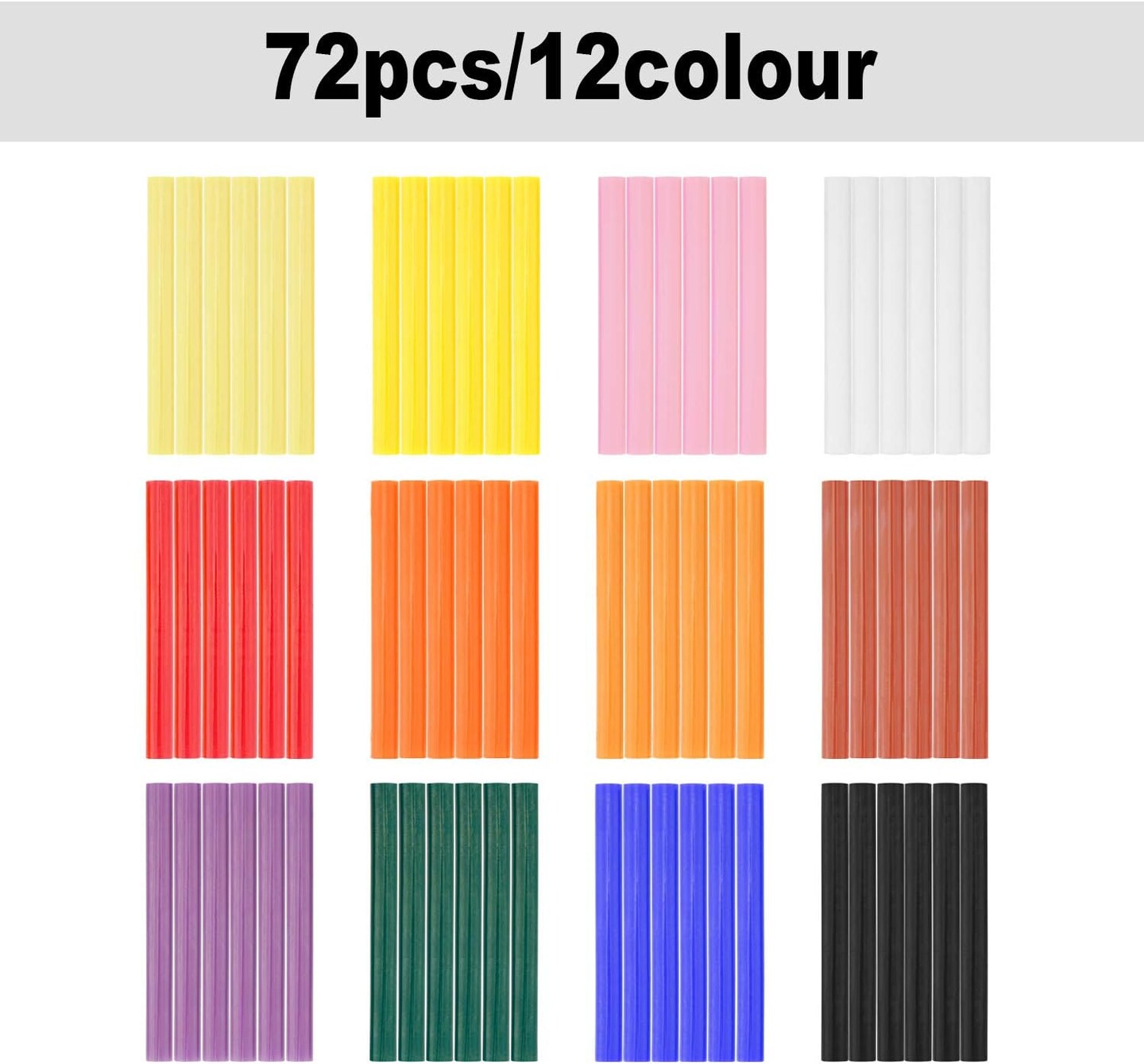 Black Hot Glue Sticks Full Size, 8&#x22; Long x 0.43&#x22; Dia Hot Melt Glue Sticks Strips Melting Adhesive Glue Sticks Set for Handmade Car DIY Art Craft Home Office Project Craft Fix &#x26; Repairs