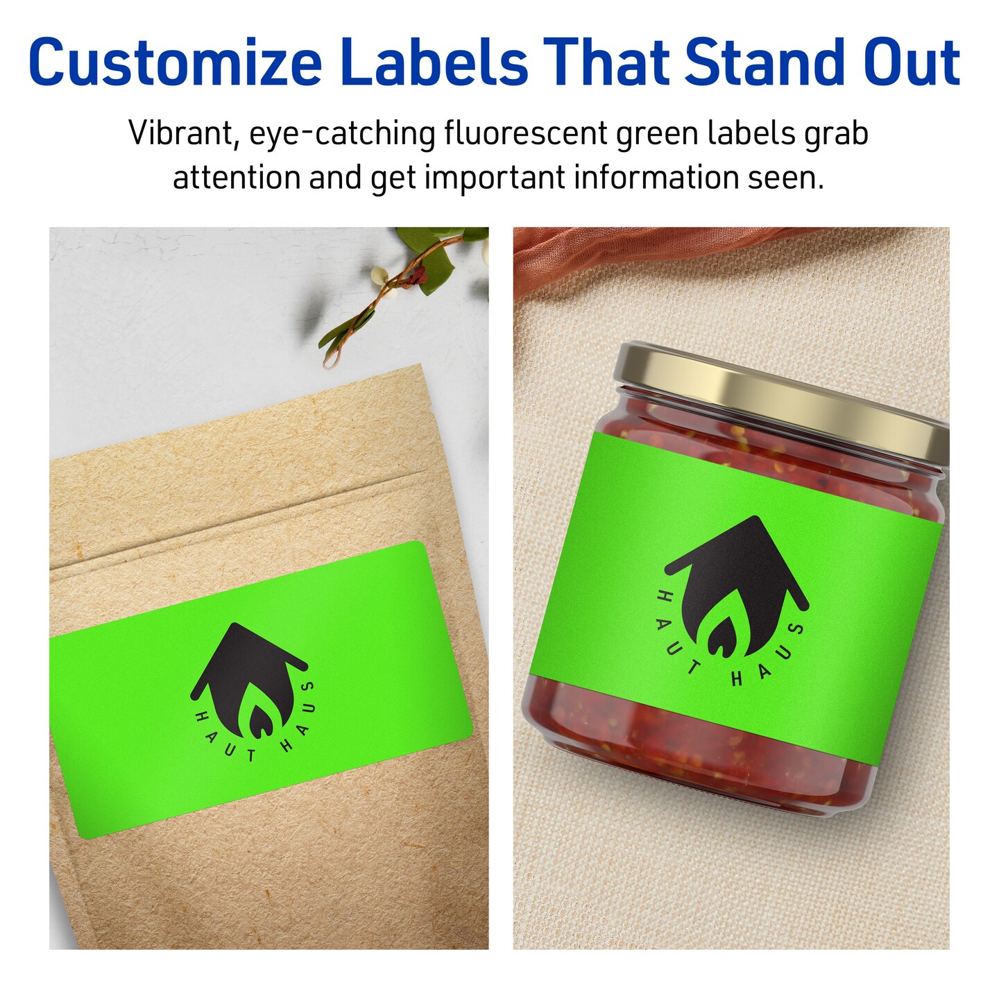 Avery Neon Green Paper Labels, 4&#x22; x 6&#x22; Rectangle
