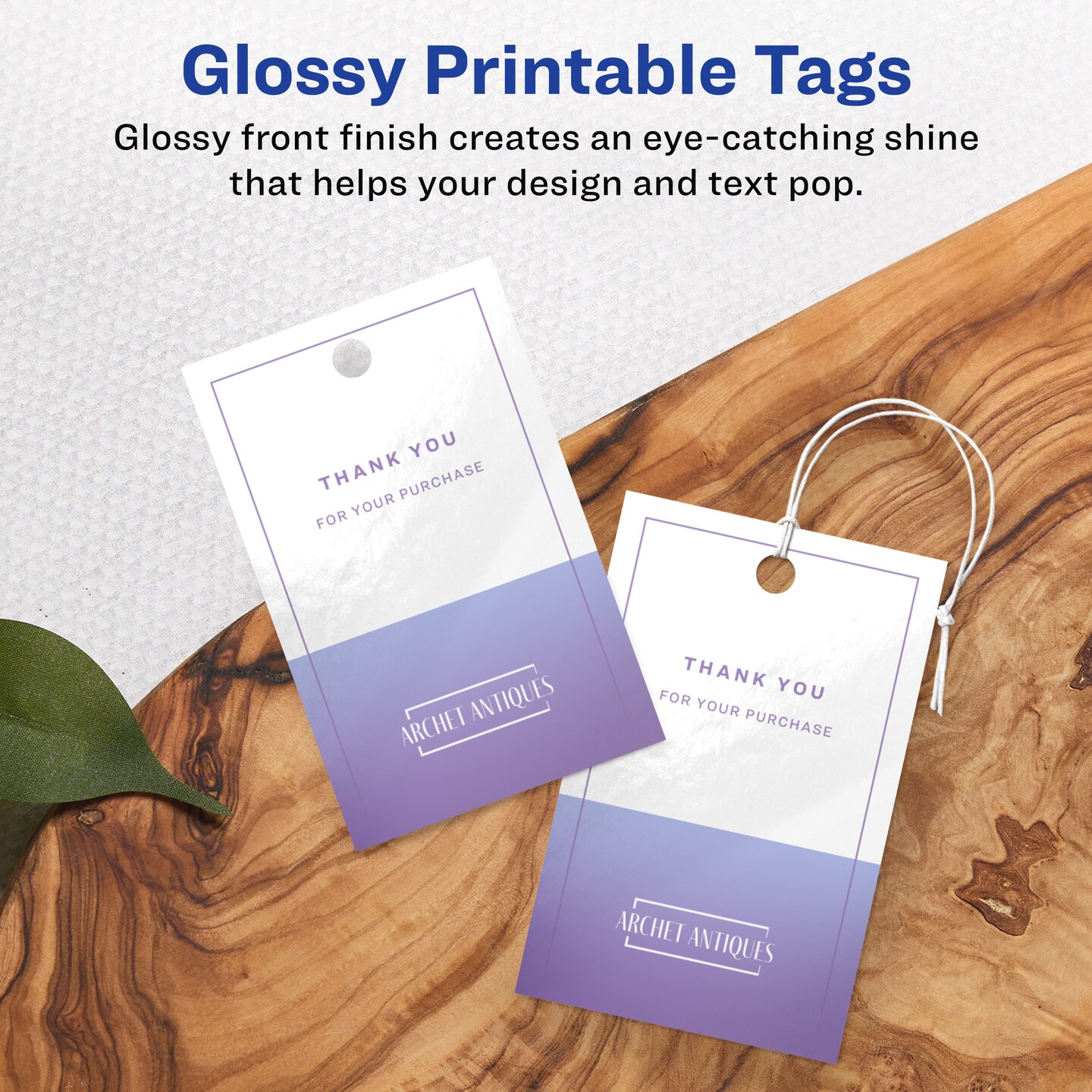 Avery 2&#x22; x 3&#x22; Rectangle, Glossy White Printable Tags