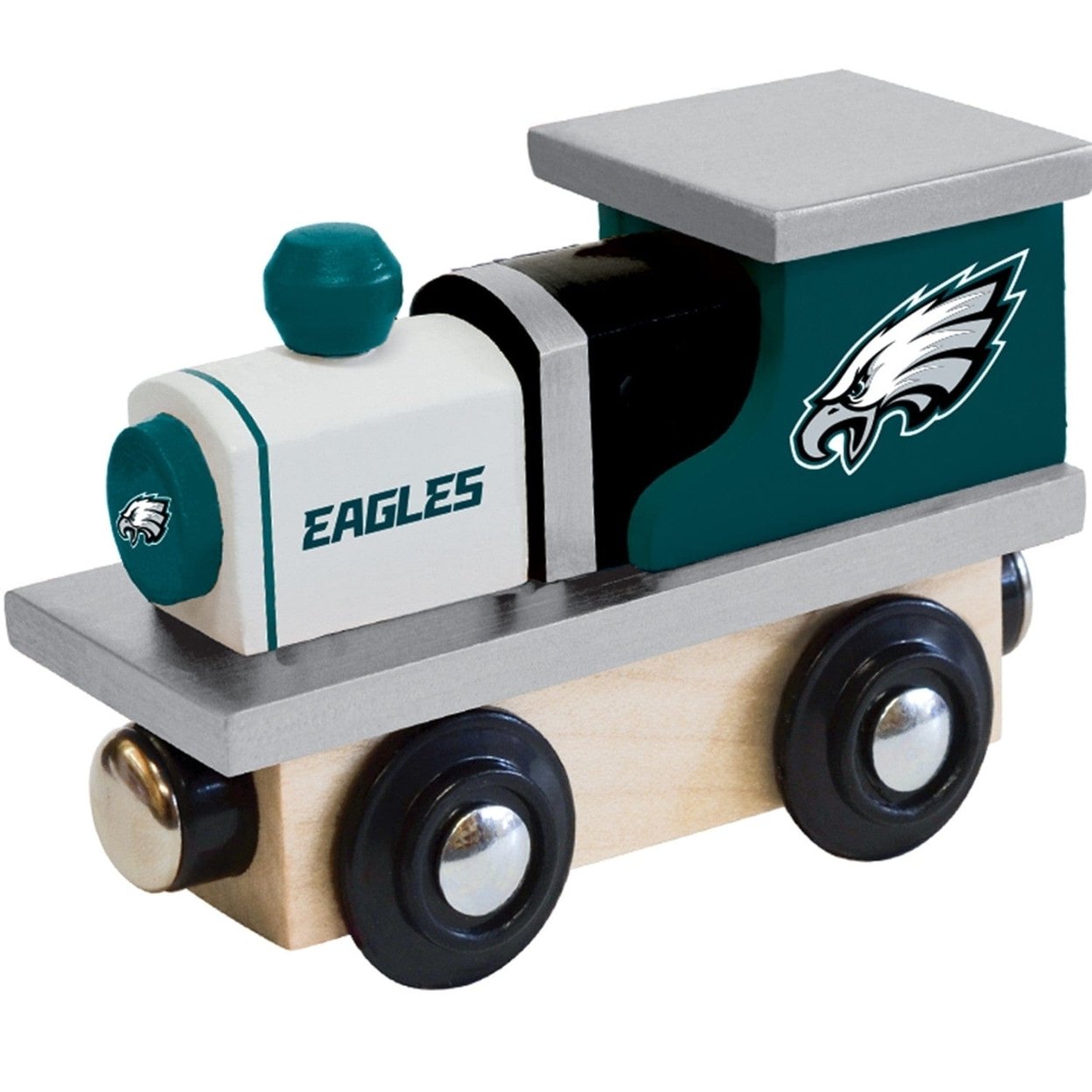 Philadelphia Eagles Wooden Toy Train Engine Nfl Licensed Kids Compatible Track