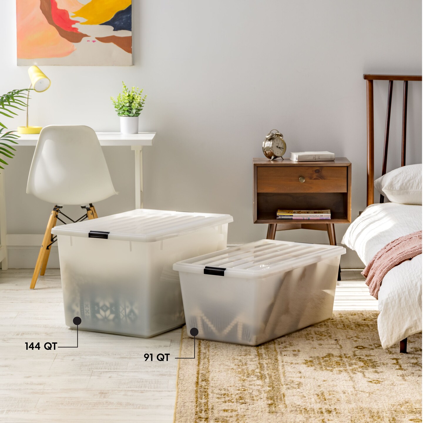 IRIS USA 45/68/91/144qt Plastic Storage Bins with Lids