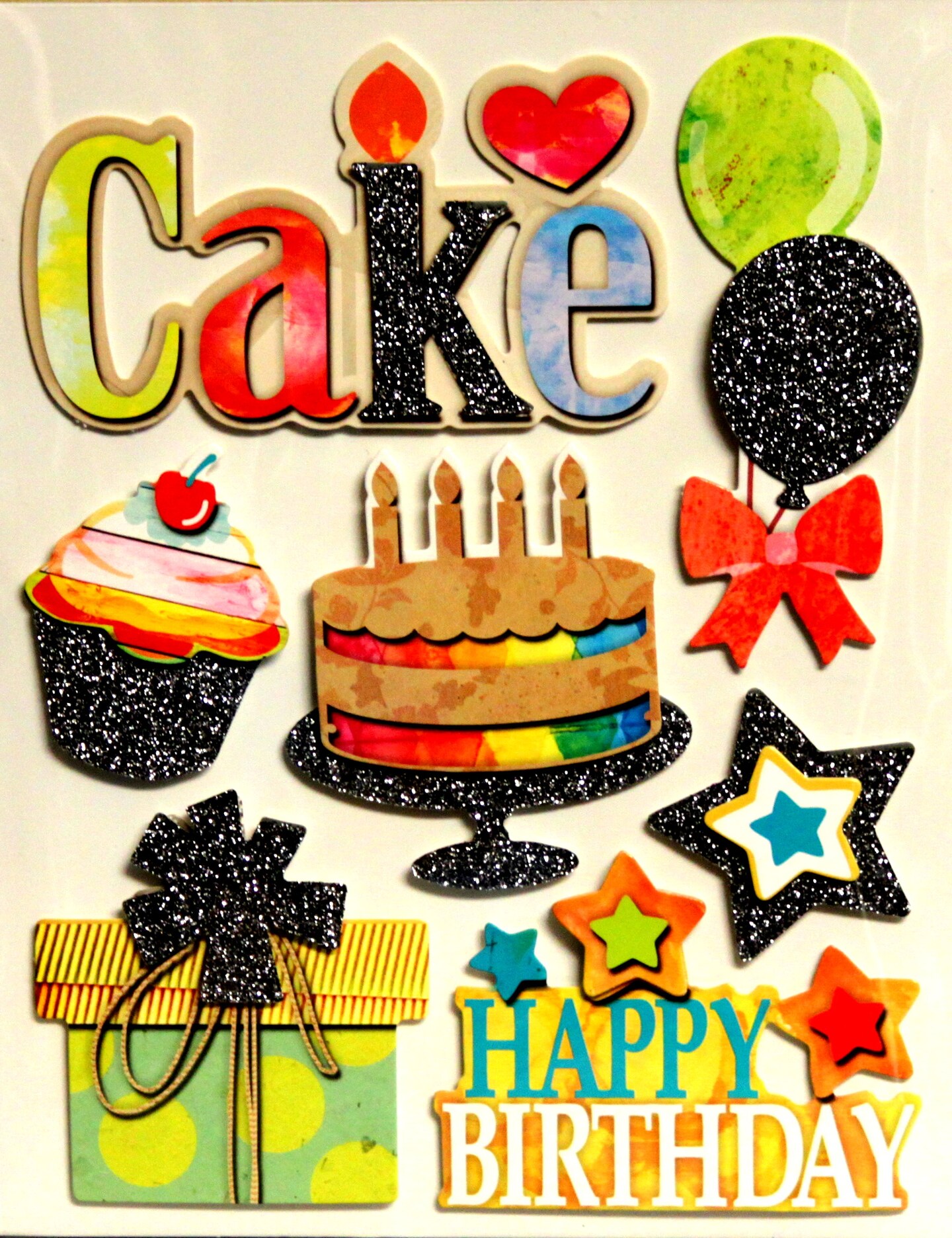 Designer Happy Birthday Dimensional Stickers