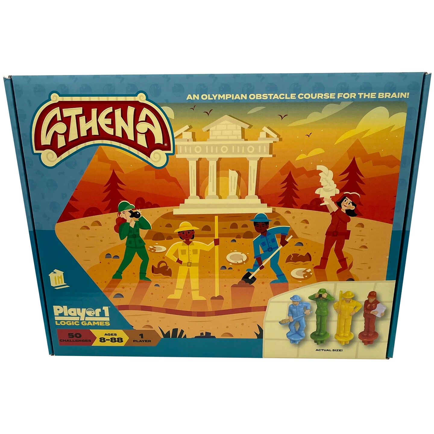 Player 1- ATHENA - Single Player Logic Game, 50 Challenges &#x26; Puzzles, Difficulty Levels Range From Easy To Difficult, Project Genius, Ages 8+