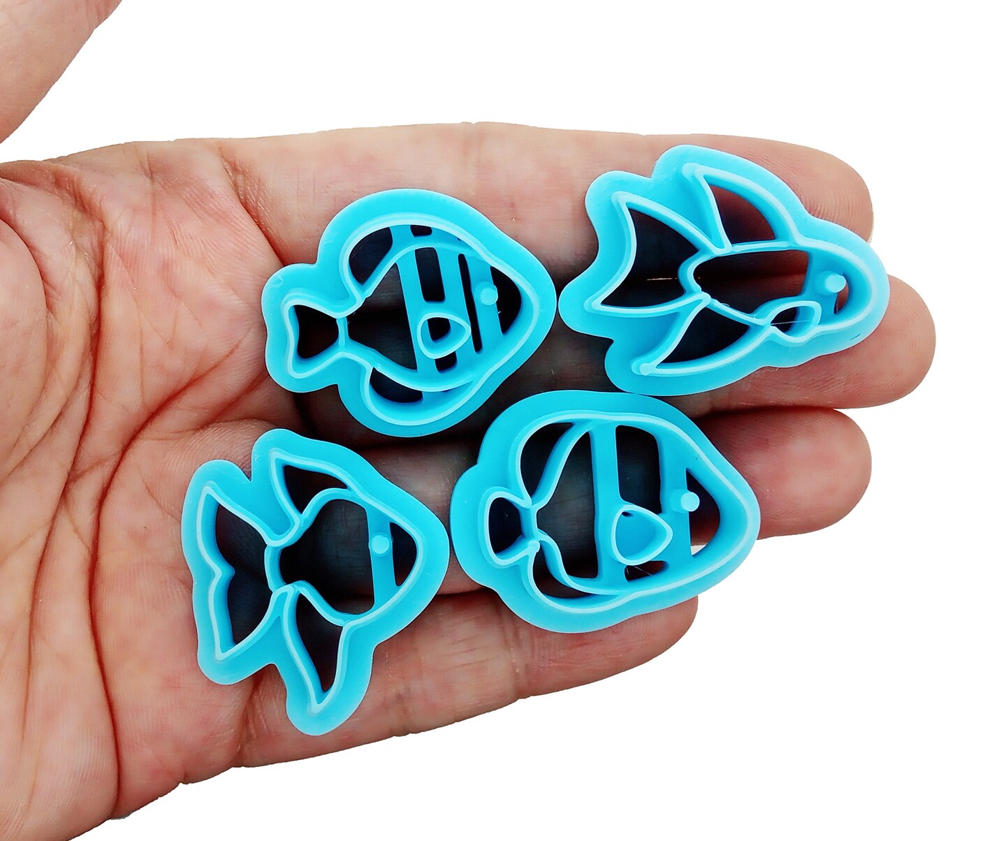 Fish Clay Cutters, 4 pcs, Tropical Fish Shapes for Polymer Clay, Adorabilities