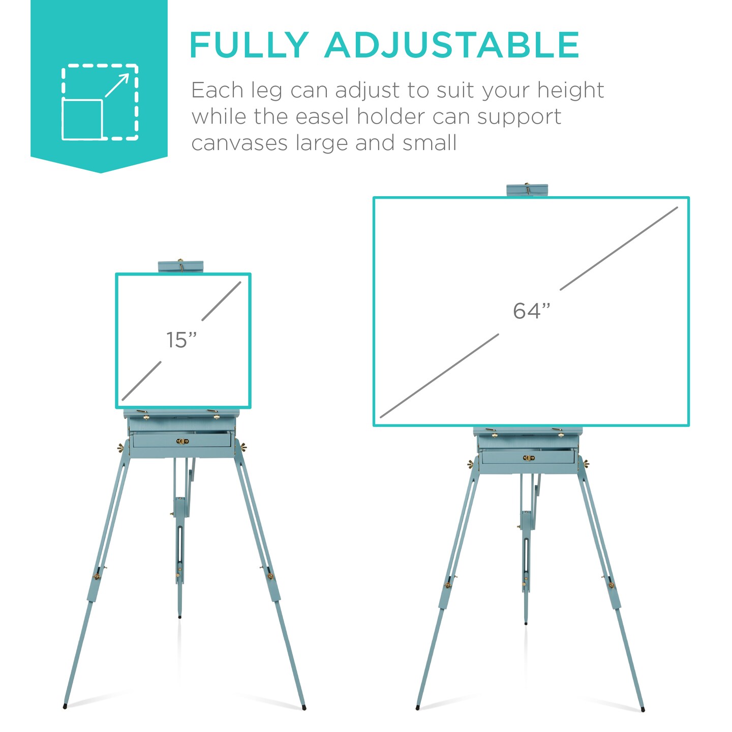 Best Choice Products French Easel, 32pc Beginners Kit Portable Wooden Adjustable Tripod  w/ Paint Supplies