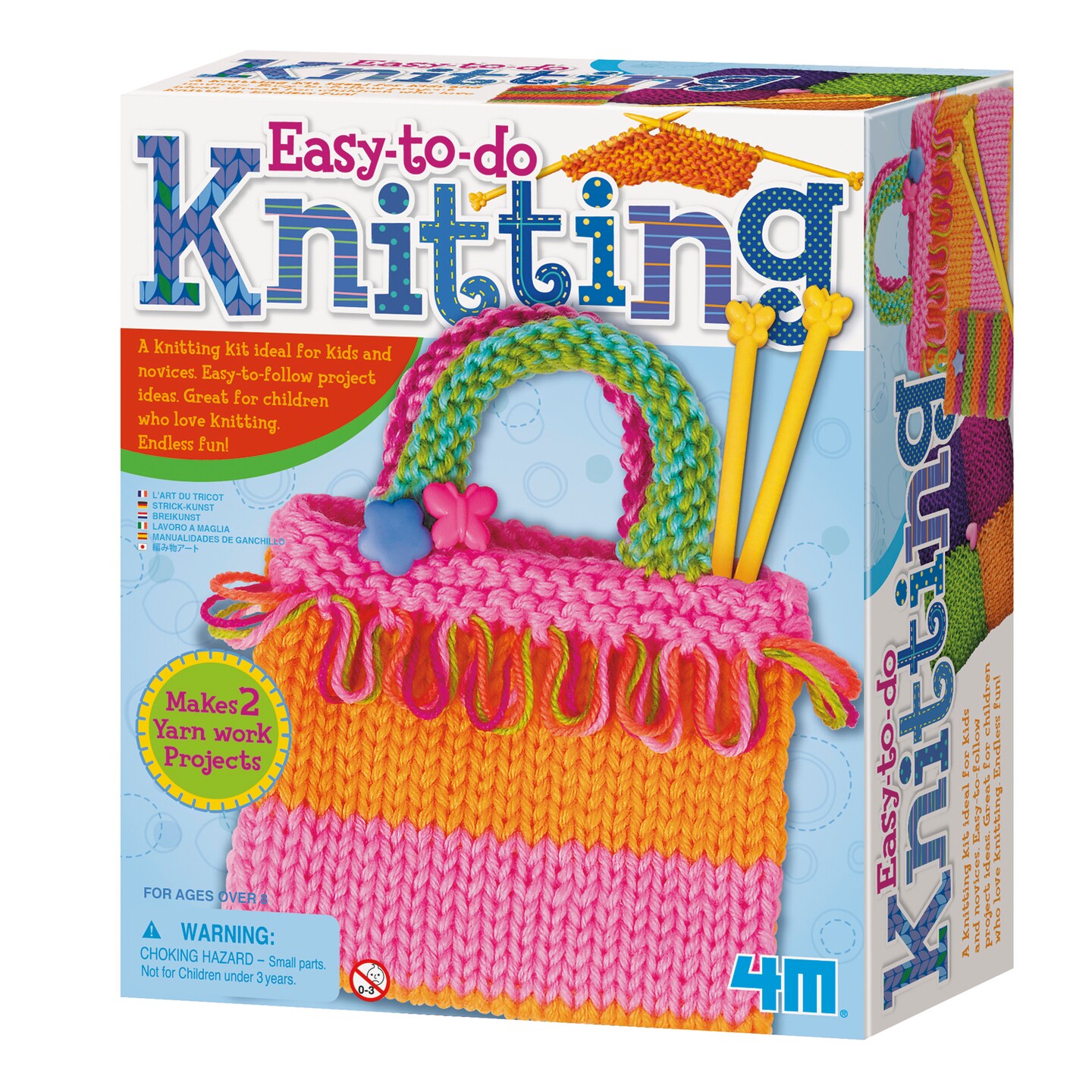 4M Easy-to-do Knitting Art Kit (3593), white pink