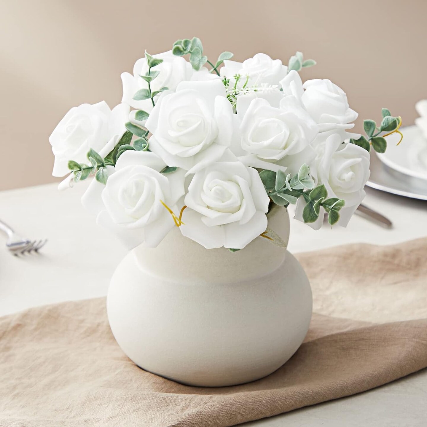 100 Pack White Artificial Flowers - 3 Inches (White)