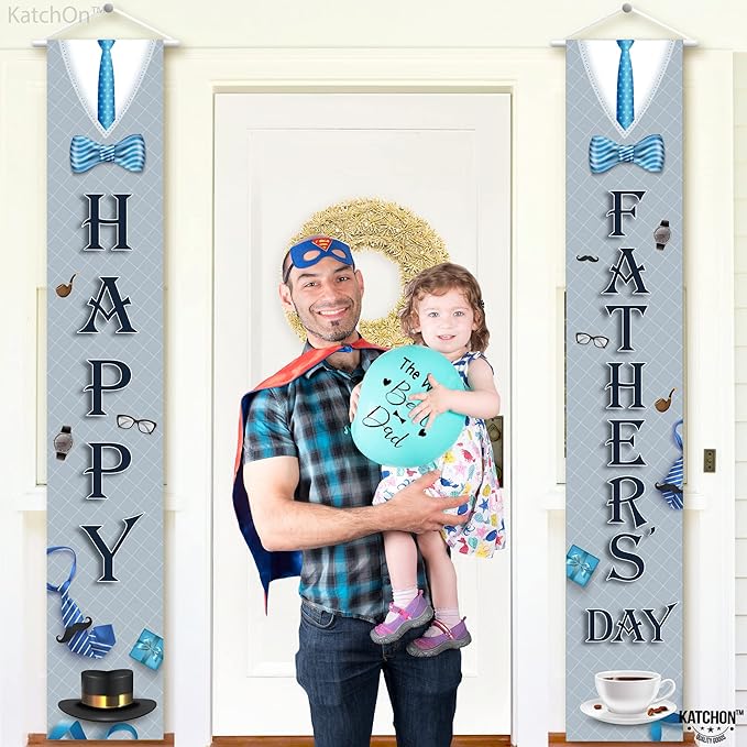 Happy Fathers Day Banner - XtraLarge, 72x12 Inch | Father's Day Door Banner for Happy Fathers Day Decorations | fathers Day Sign, Fathers Day Backdrop | Father's Day Party Decorations