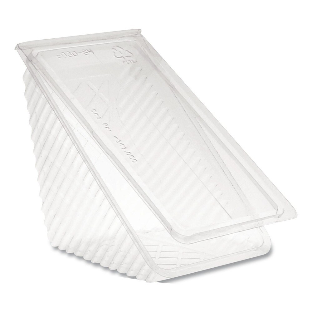 Pactiv Corp. 3.25 in. x 6.5 in. x 3 in. Plastic Hinged Lid Sandwich Container - Clear (85/Pack, 3 Packs/Carton)