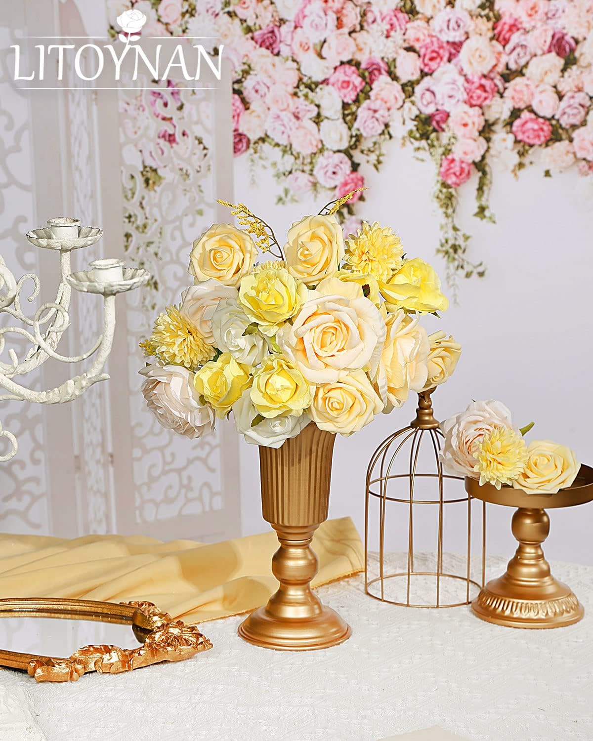 Artificial Flower Combo Flowers Exquisite Yellow Flower Box Set