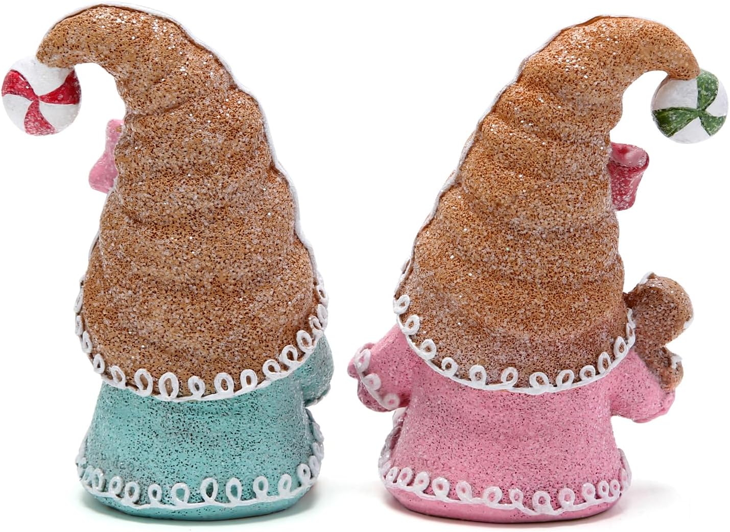2 PCS Christmas Gingerbread Man Gnomes Decorations Xmas Swedish Tomte Gnomes Figurines Decor Handmade Christmas Gingerbread Man Elves for Xmas Gift - Christmas Party Home Decor (Multicolor)