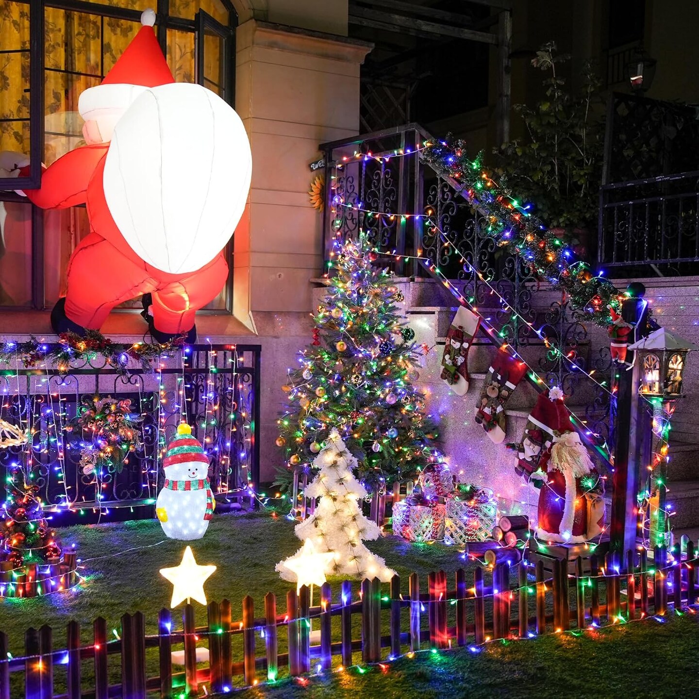 168FT 600 LED Christmas Decor Lights 8 Modes Multicolor Christmas Lights Outdoor Waterproof Christmas Tree Lights Indoor Plug in Party Holiday Christmas Decorations