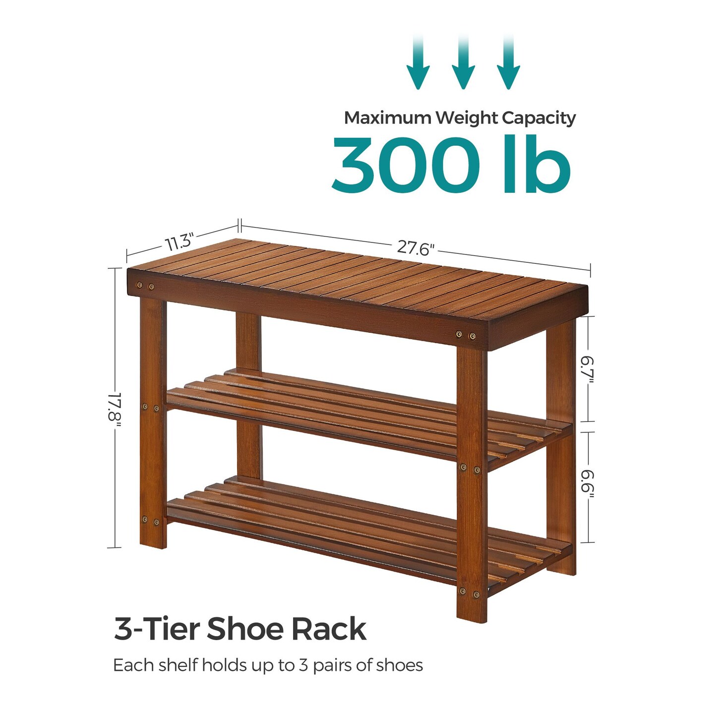 Shoe Storage Bench Wicker Entryway Bench with 2 Shelves Shoe Rack Seat