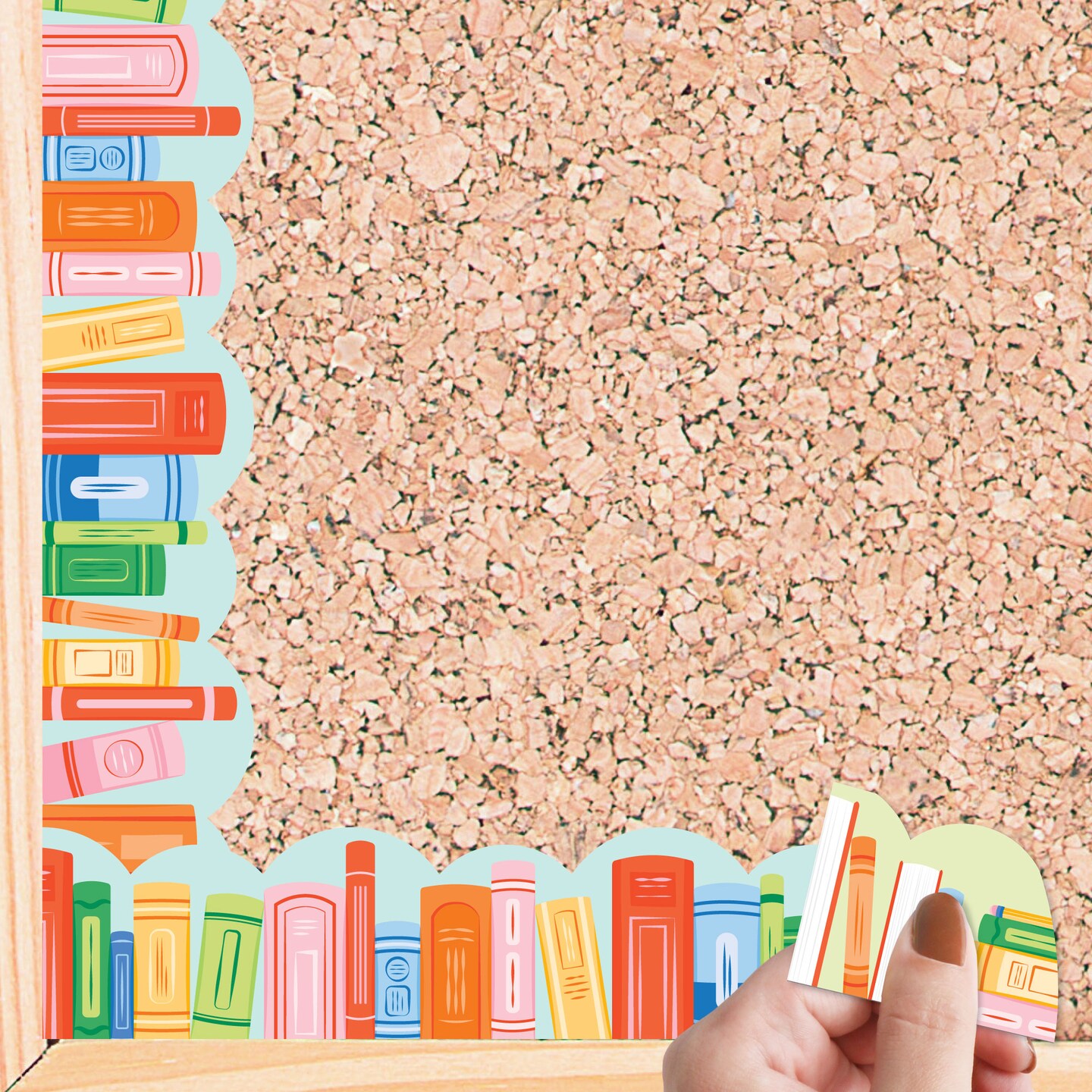 Big Dot of Happiness School Books Bulletin Board Borders, Double-Sided Colorful Scalloped Classroom Decor Trim for Chalkboards, Offices, Walls - 51 Ft