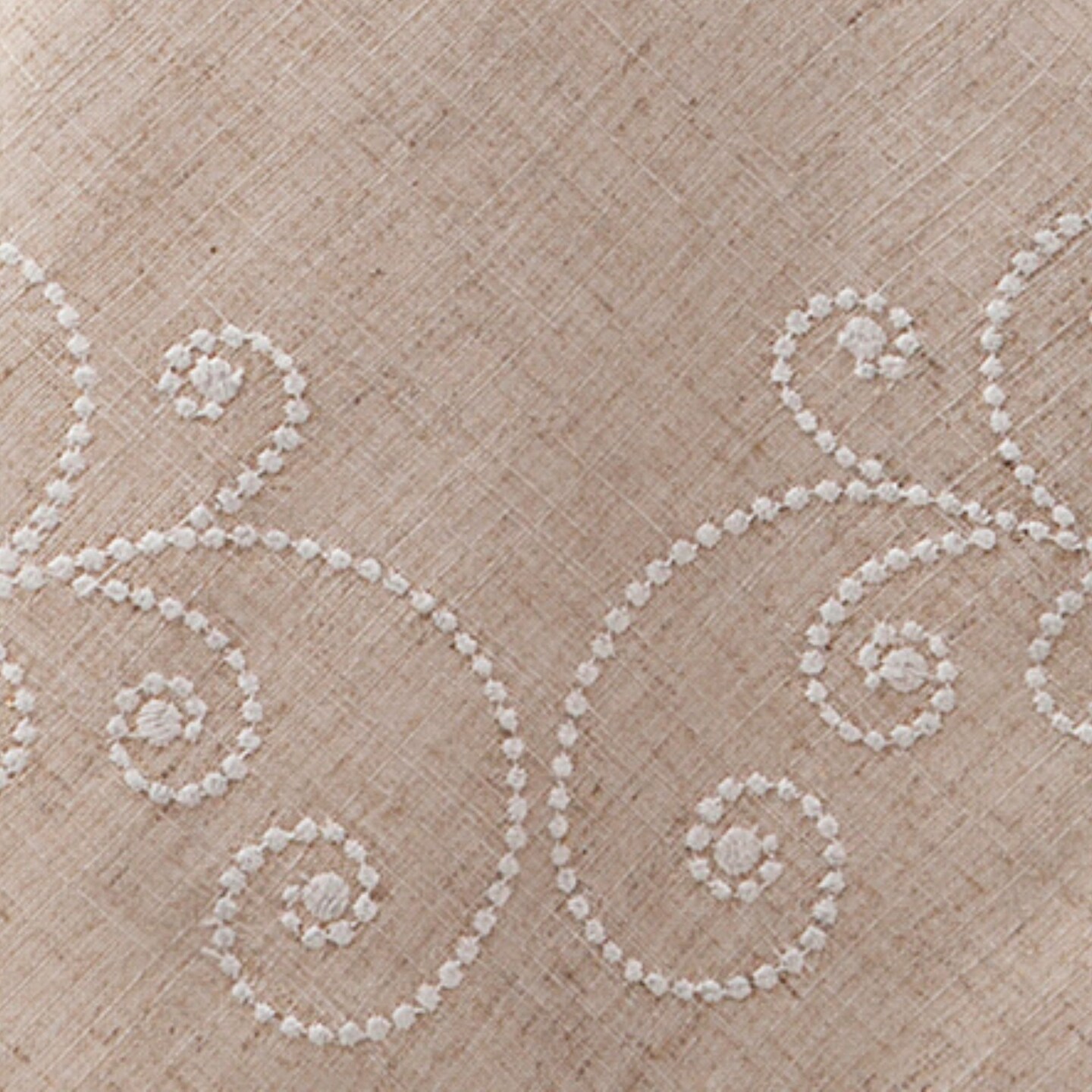 Lenox French Perle Linen Embroidered Tablecloth, Linen - 60"W x 102"L