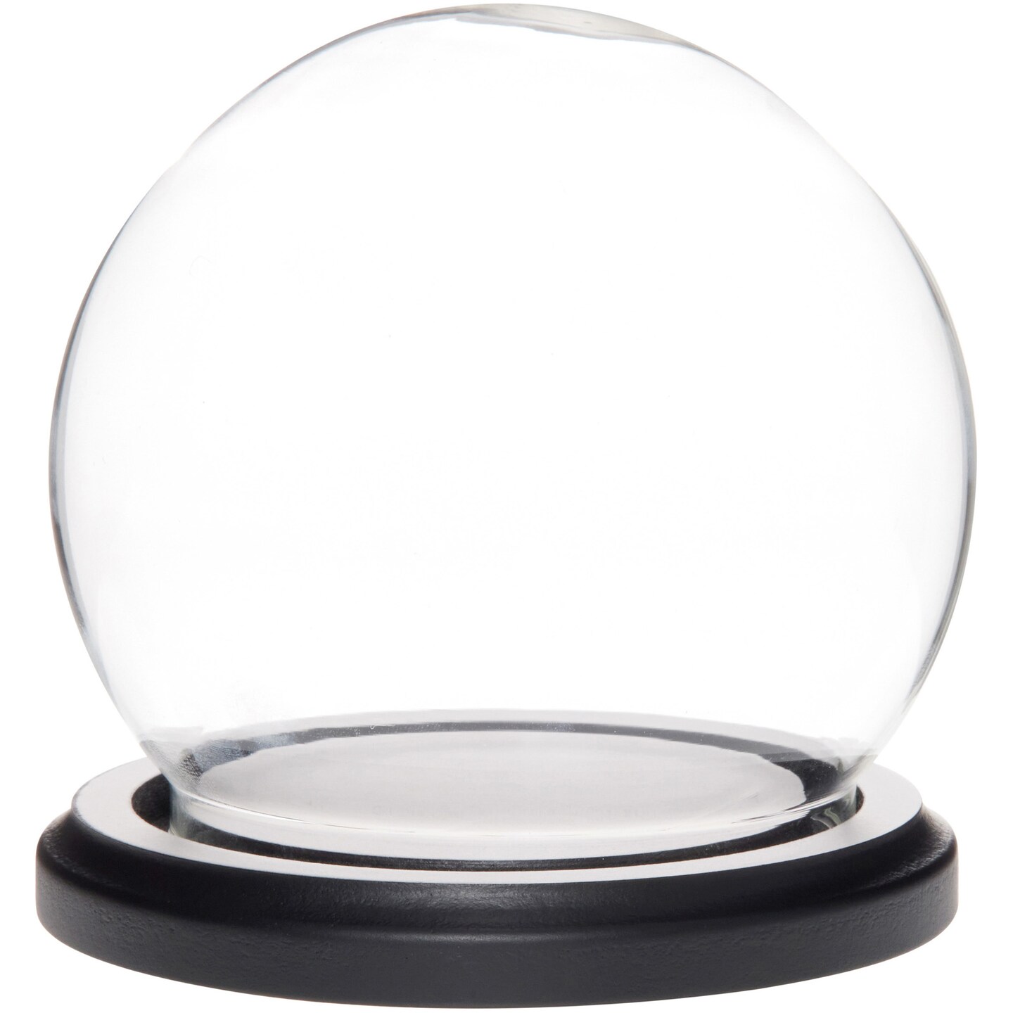 Plymor 3.5&#x22; x 4&#x22; Glass Display Dome Globe Cloche (Black MDF Wood Base)