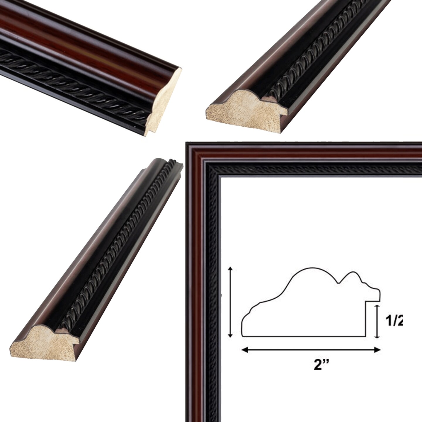 Traditional Diploma Mahogany Rope Picture Frame 13x19 frame