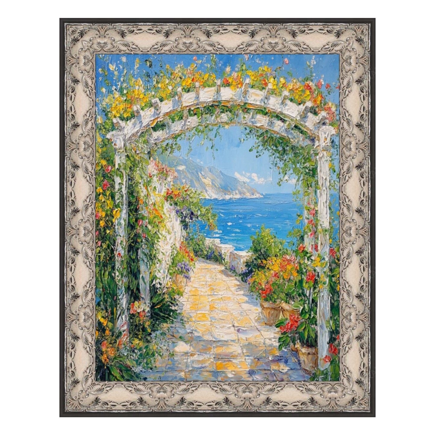 Vintage Antique Alabaster White Wash Picture Frame 30x36 frame