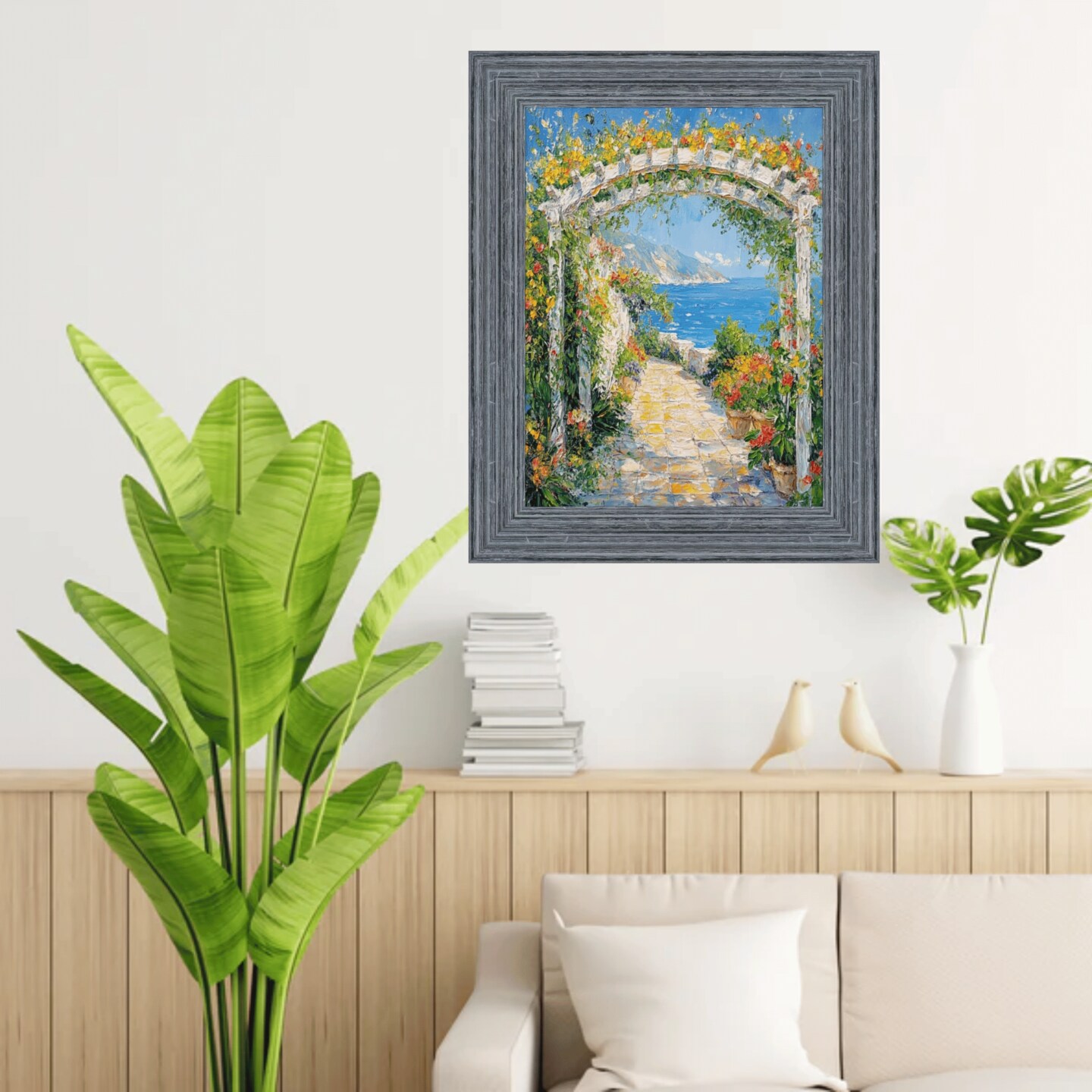 Rustic Wide Wood Ocean Blue Picture Frame 20x24 frame