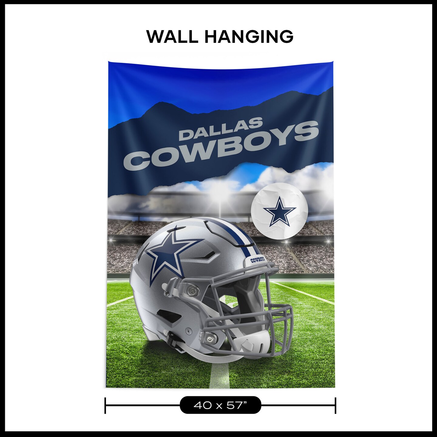 Dallas Cowboys NFL Midfield Wall Hanging Tapestry 40 x 57 inches