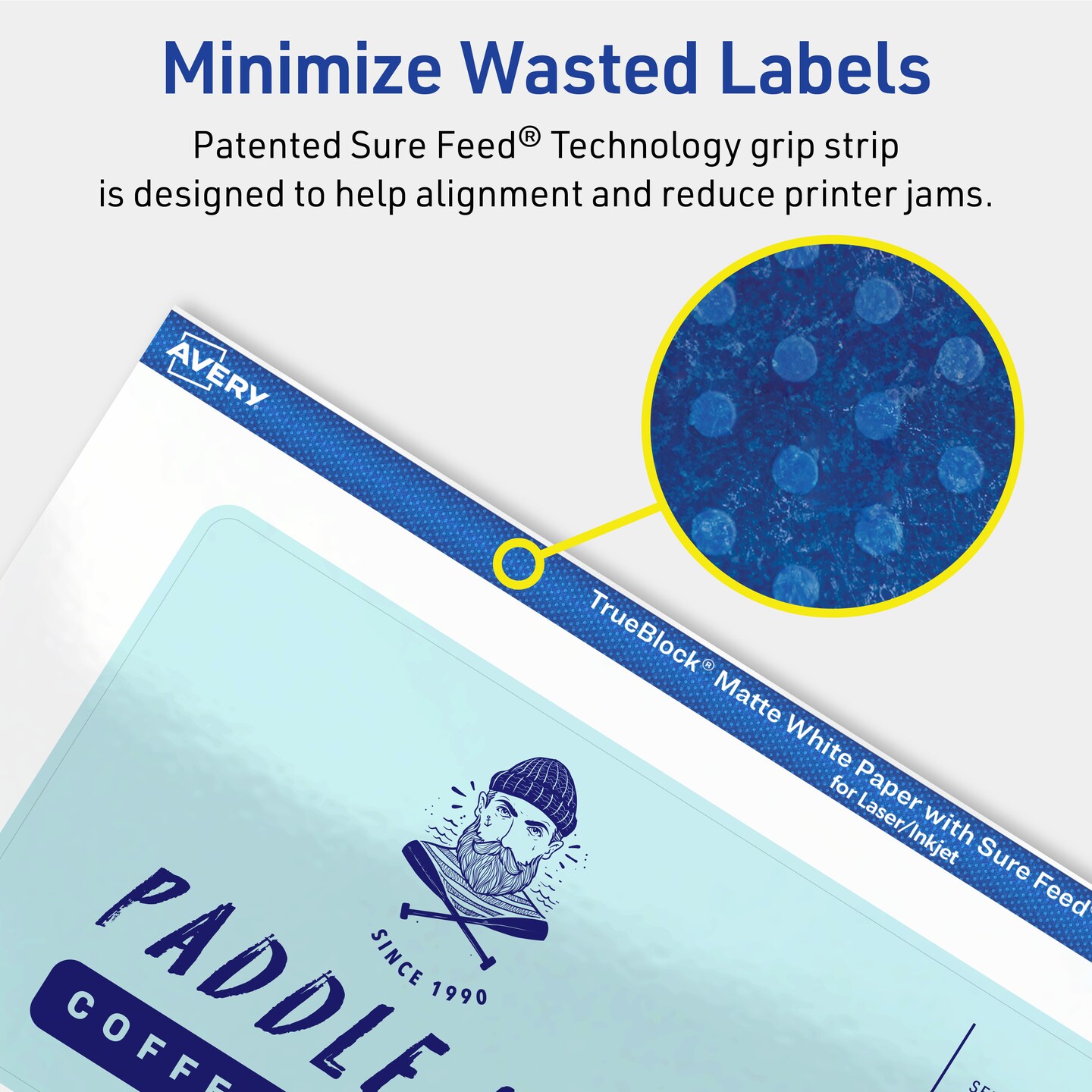 Avery TrueBlock Matte White Paper Labels, 3" x 7" Rectangle