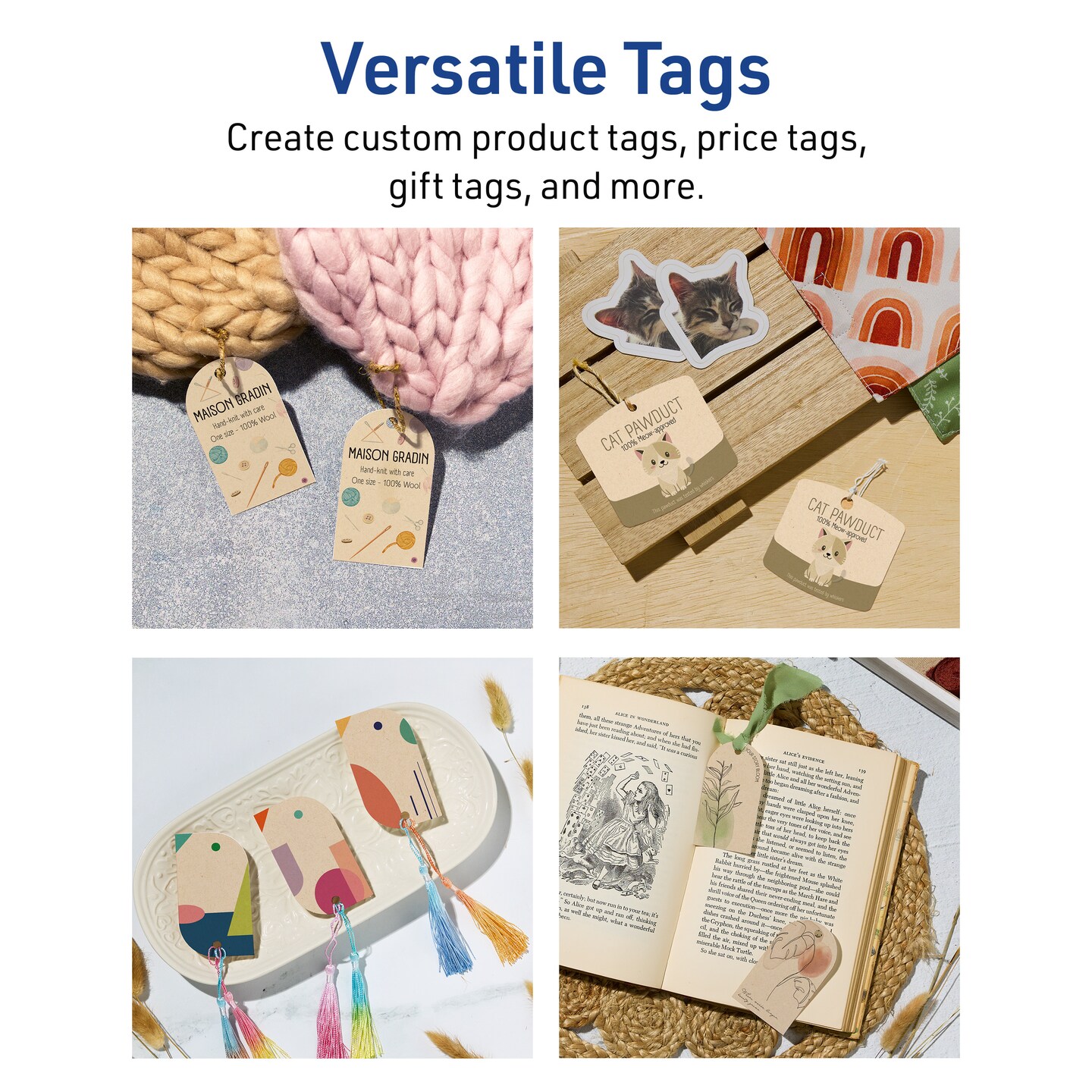Avery Printable Arched Printable Tags, Sure Feed Technology, 2" x 3-1/2", Matte Kraft Brown Cardstock, Print-to-The-Edge, Laser/Inkjet Printable, 80 Total