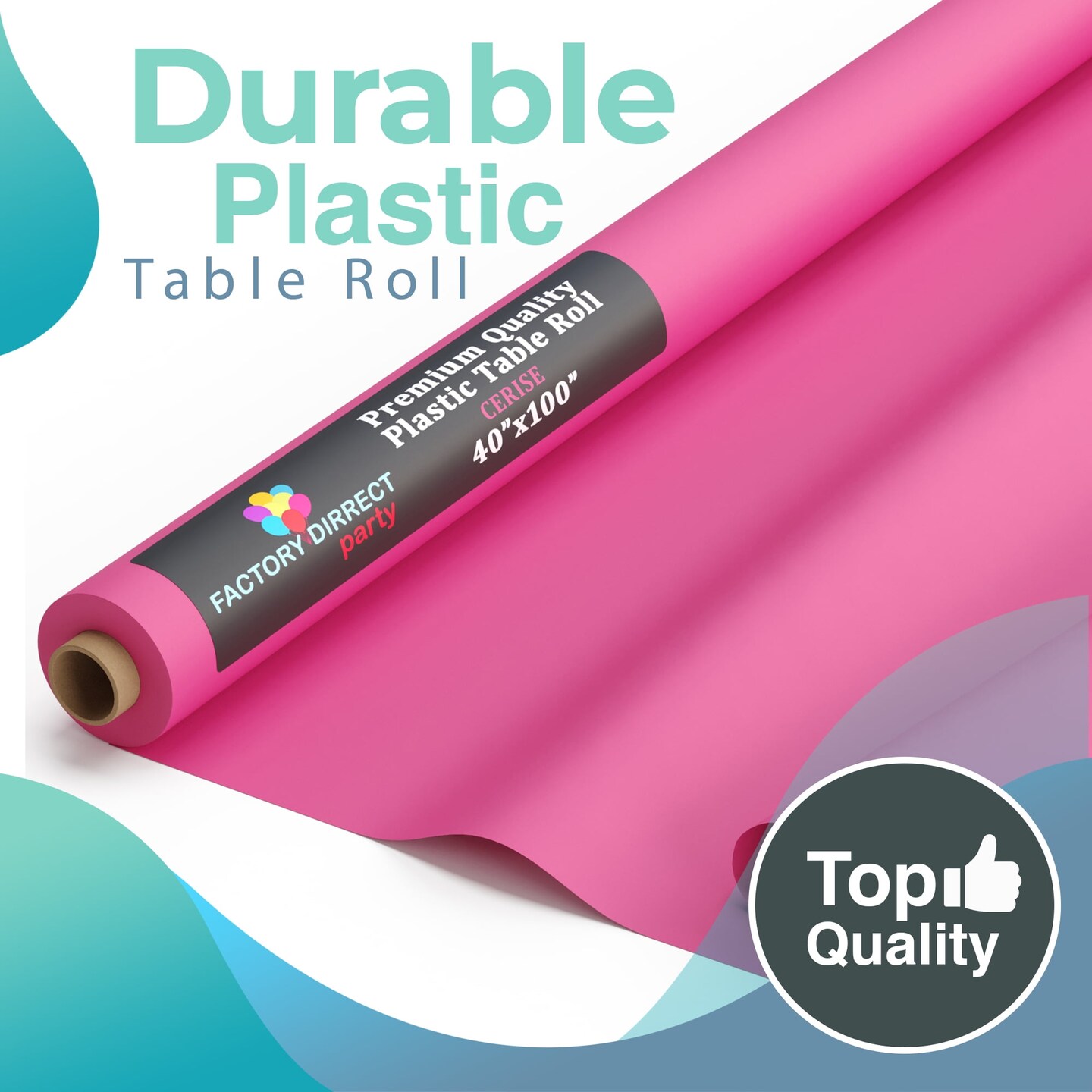 Exquisite Plastic Table Cover Roll – 40" x 100' Disposable Tablecloth Roll – Premium Thick 0.5 MIL Plastic Banquet Roll – Party Table Cover Roll for Events & Catering