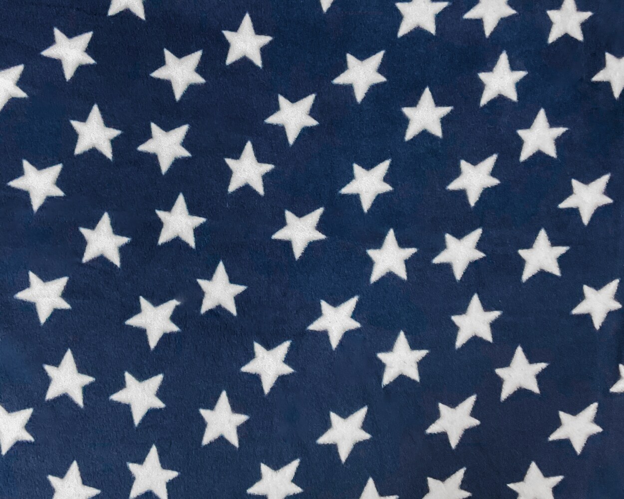 Deep Navy Blue-Multi Polyester Star Printed Polar Fleece Knit Fabric By the Yard