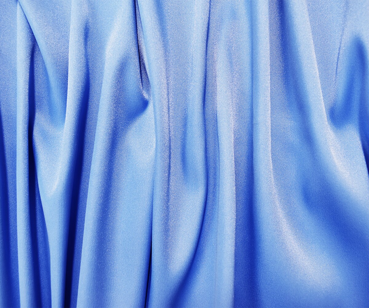 Light Blue Poly Stretch Spandex Lamour Solid Satin Woven Fabric By the Yard