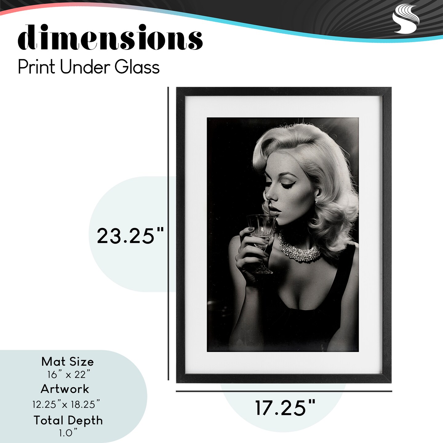 Stupell Industries Classic Woman & Martini Framed Print Under Glass, design by Decent Exposures