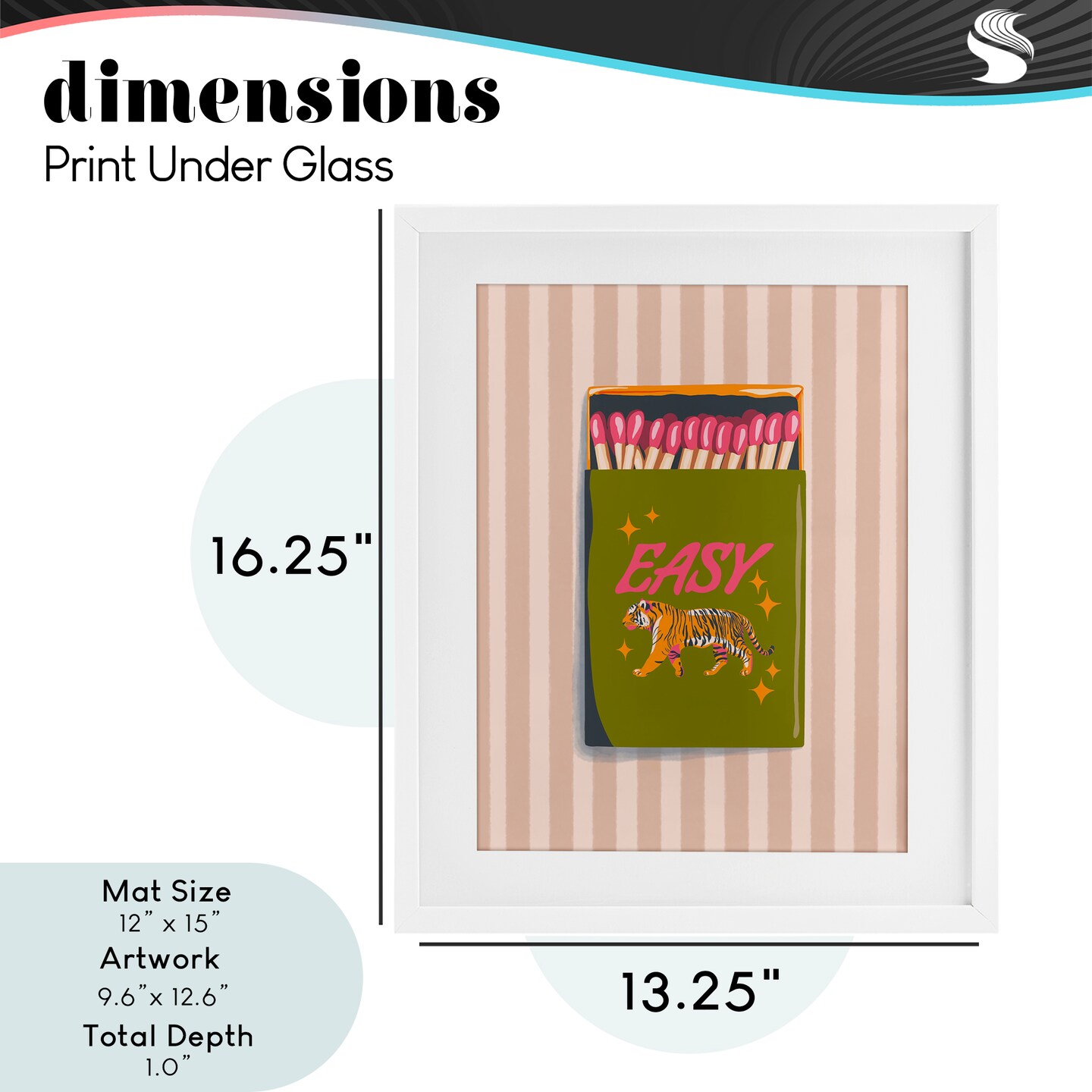 Stupell Industries Easy Tiger Retro Matches Framed Print Under Glass, design by Elyse Anastacia