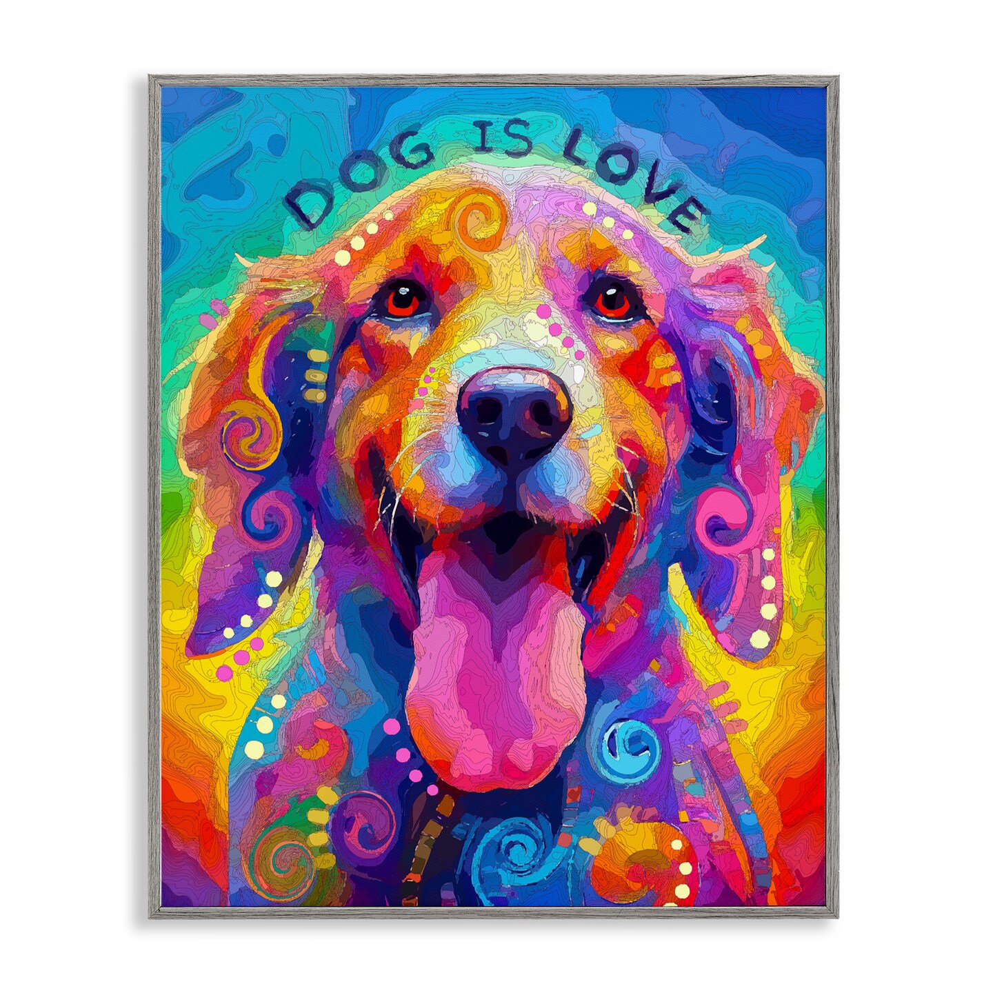 Stupell Industries Dog Is Love Swirled Pattern Framed Giclee, design by Dean Russo- Evolution Collection