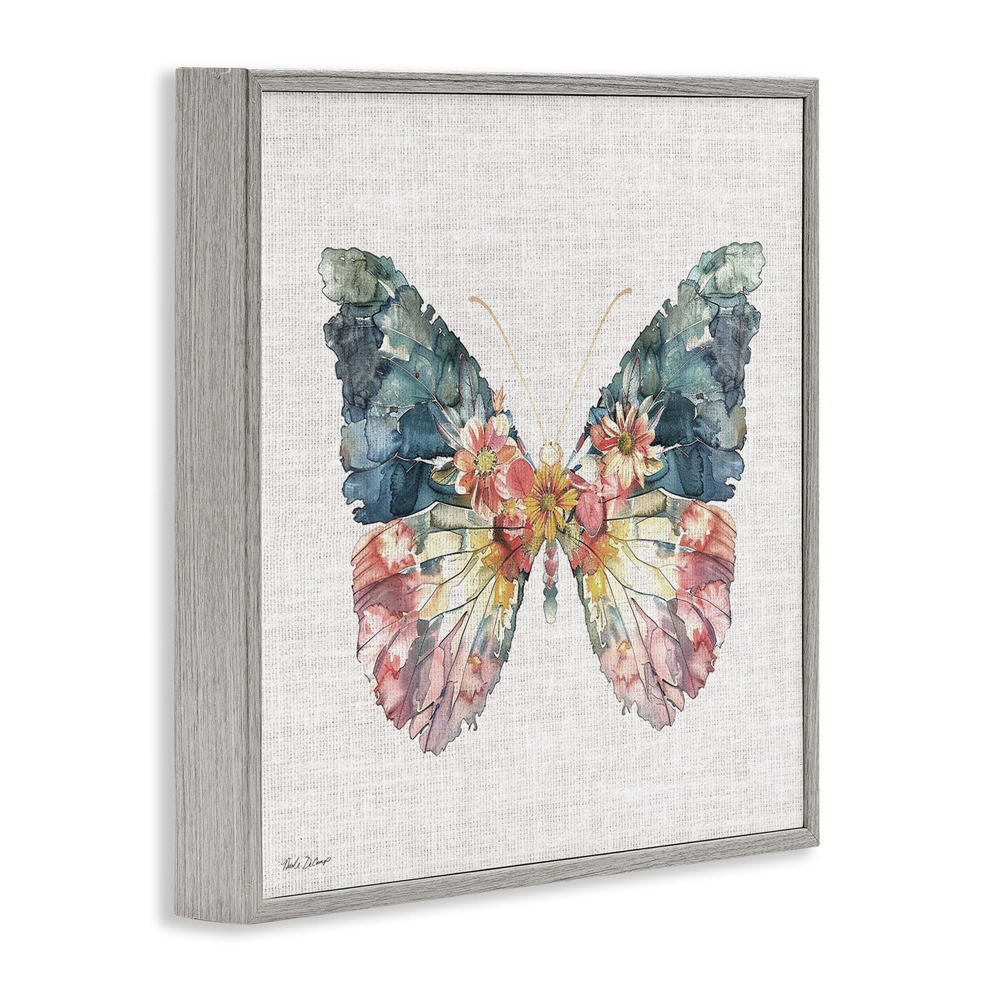 Stupell Industries Floral Flight Butterfly Wings Framed Giclee, design by Nicole DeCamp