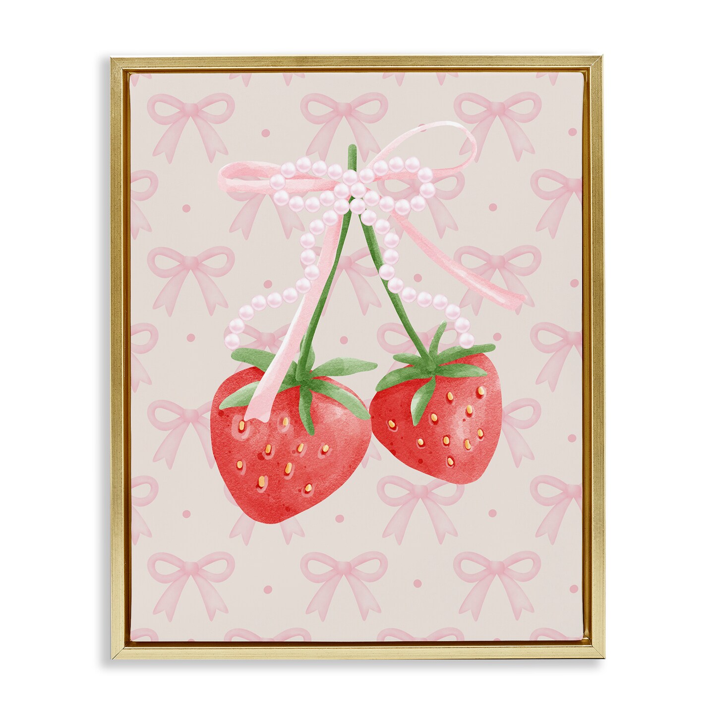 Stupell Industries Bows & Berries Strawberry Floating Frame, design by Jesse Keith