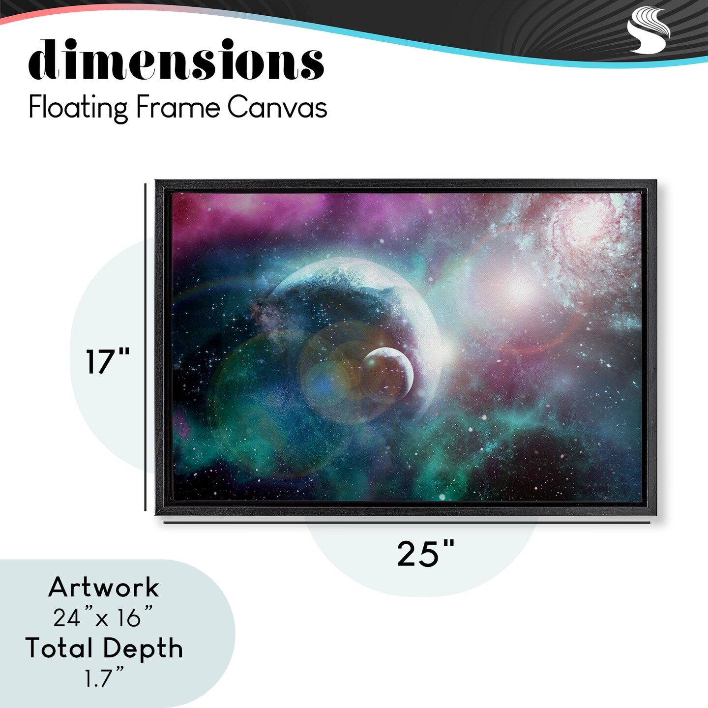 Stupell Industries Eclipsing Cosmos Planets Floating Frame, design by Ali Chris