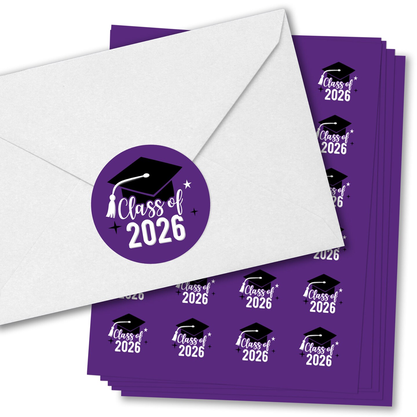 Big Dot Of Happiness Class Of 2026 Purple Grad Party Envelope Seal