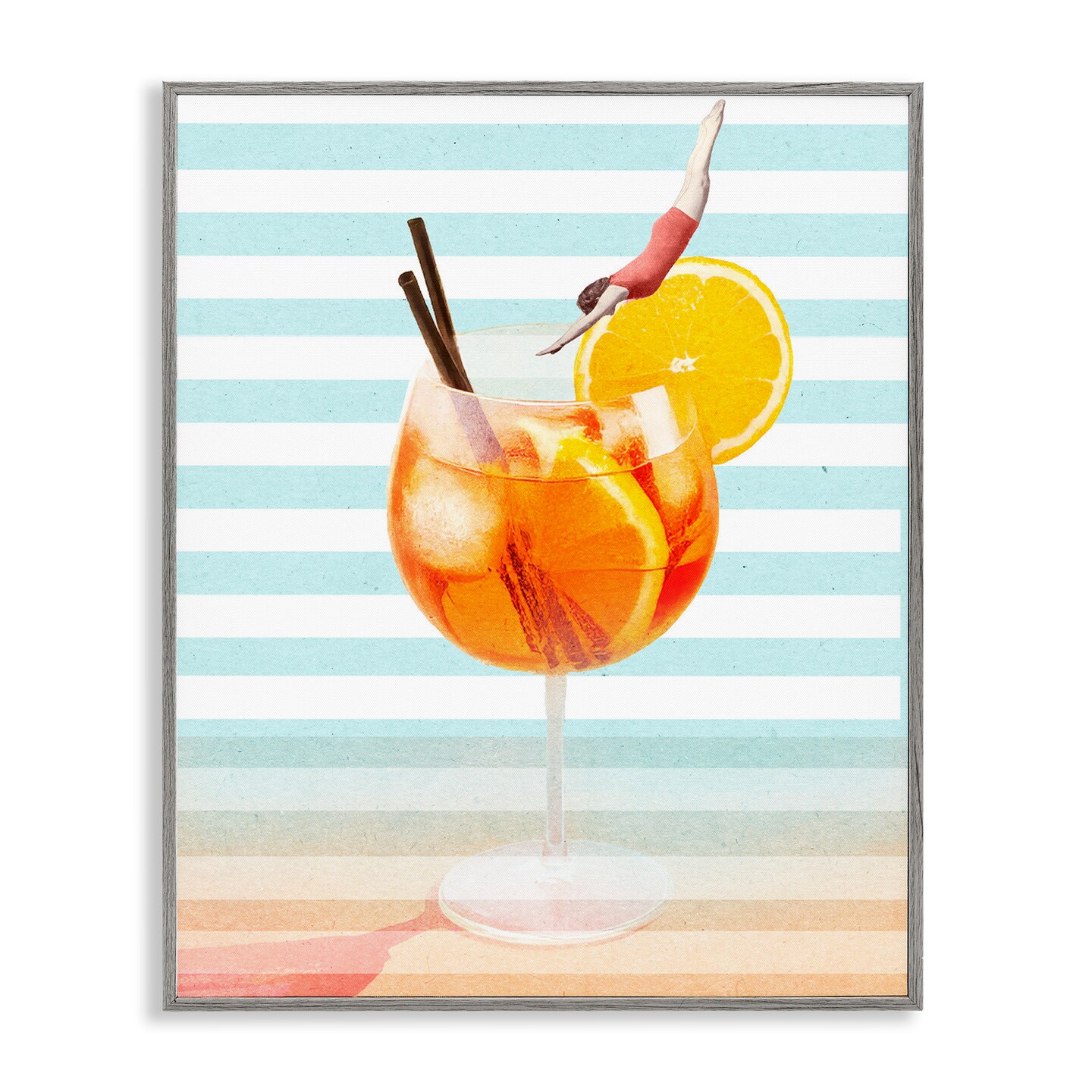 Stupell Industries Spritz Cocktail Dive Framed Giclee, design by Lil' Rue