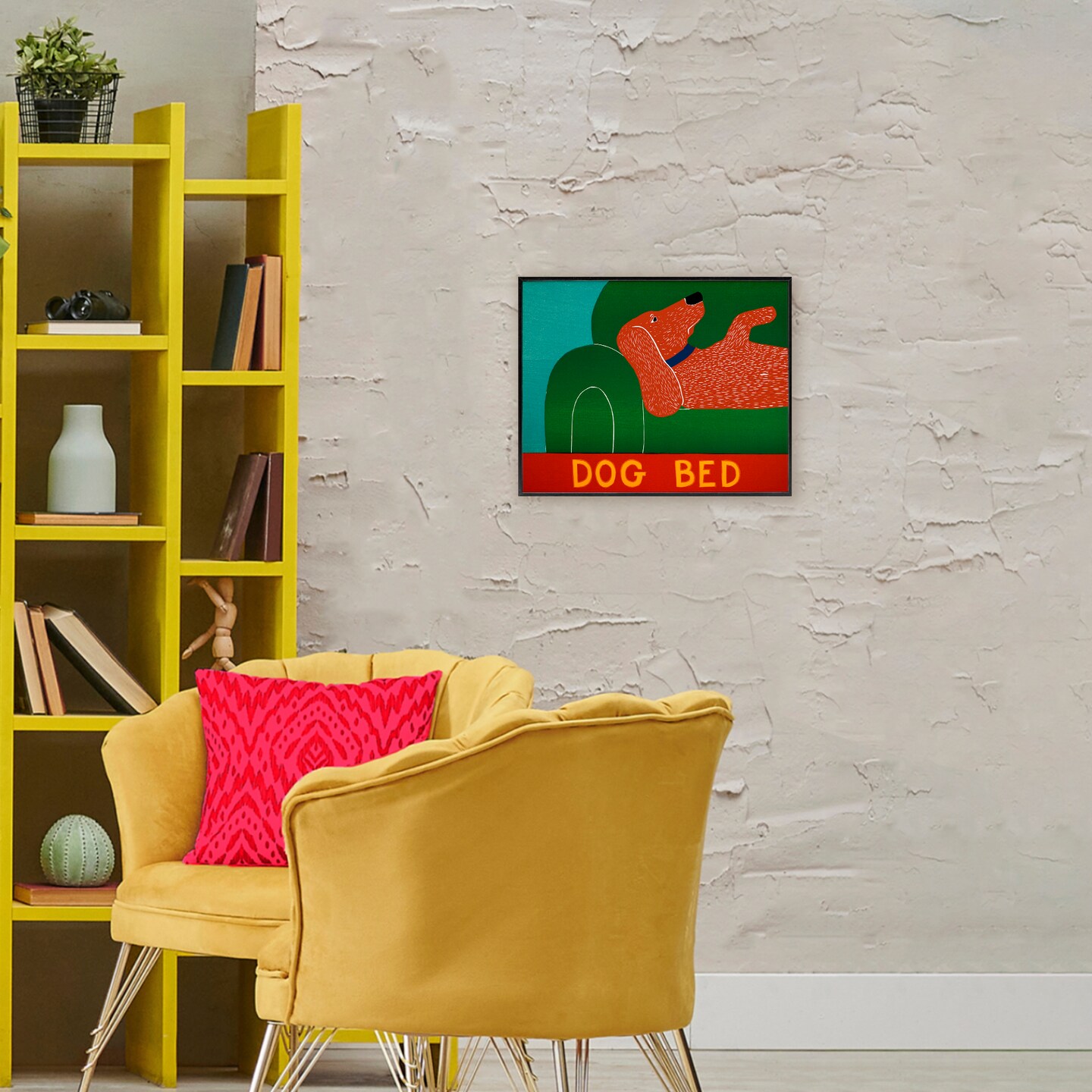Stupell Industries Dog Bed Couch Framed Giclee, design by Stephen Huneck