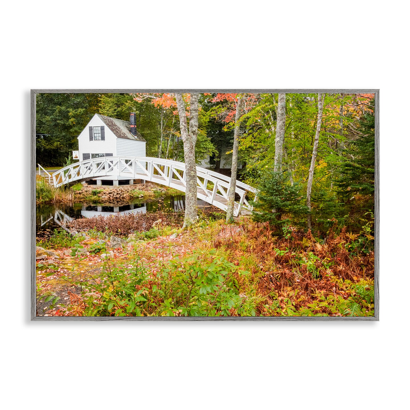 Stupell Industries Bar Harbor Town Bridge Framed Giclee, design by Jon Evan