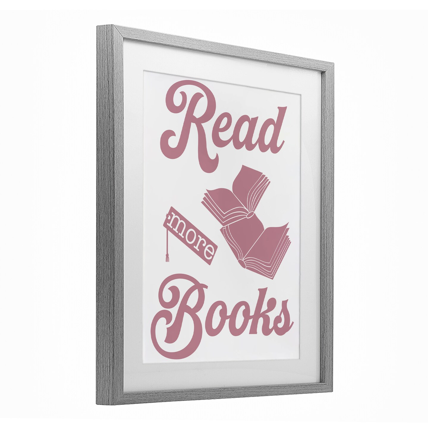 Stupell Industries Read More Books Pink Framed Print Under Glass, design by Marcus Prime