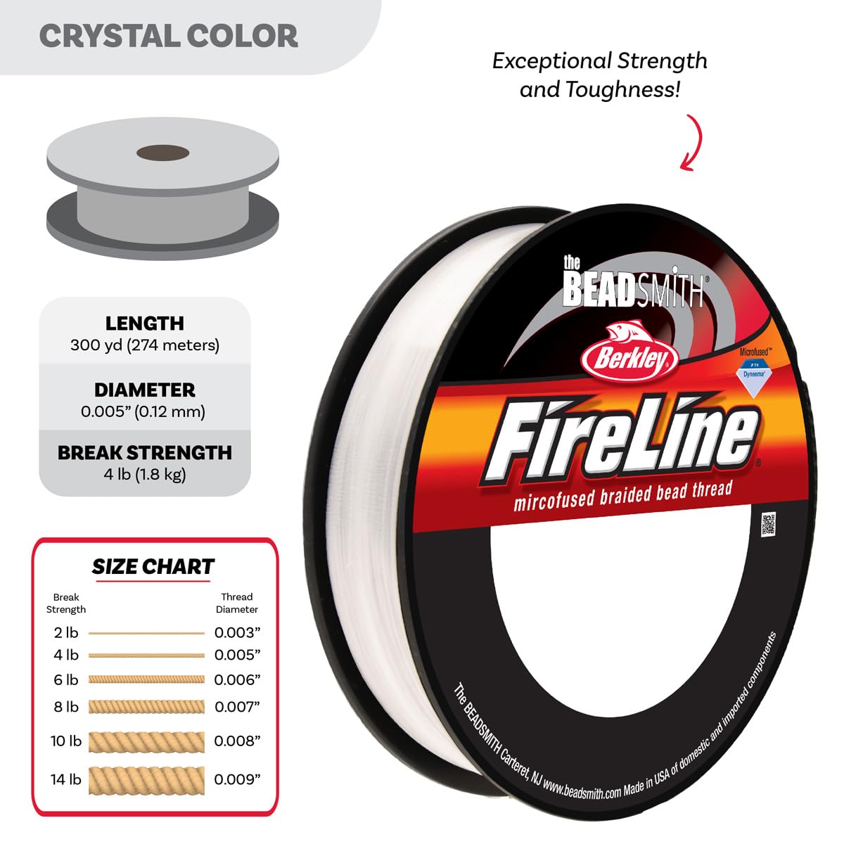 The Beadsmith Fireline by Berkley &#x2013; Micro-Fused Braided Thread