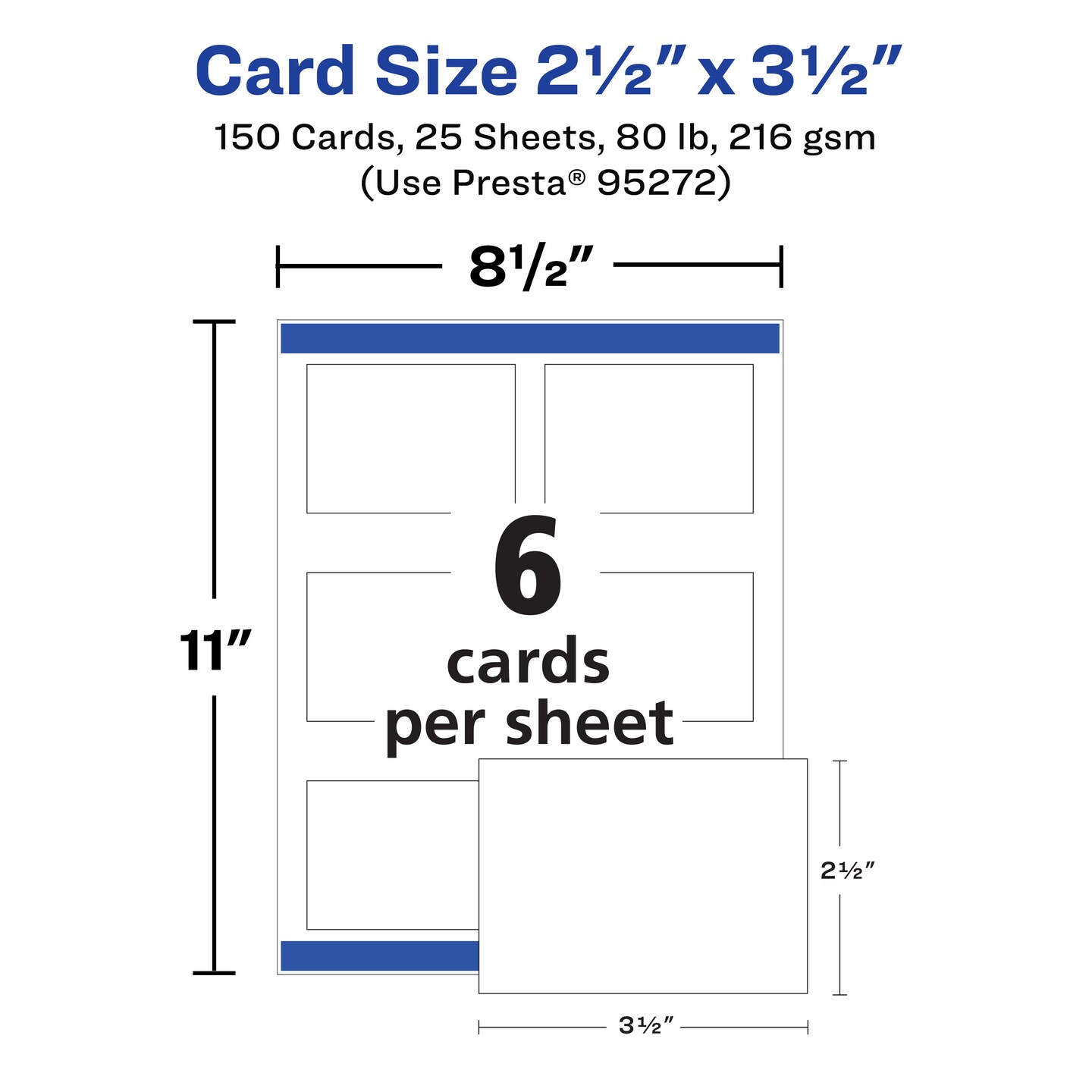 Avery Printable Matte White Cards with Sure Feed, 2.5" x 3.5" Rectangle