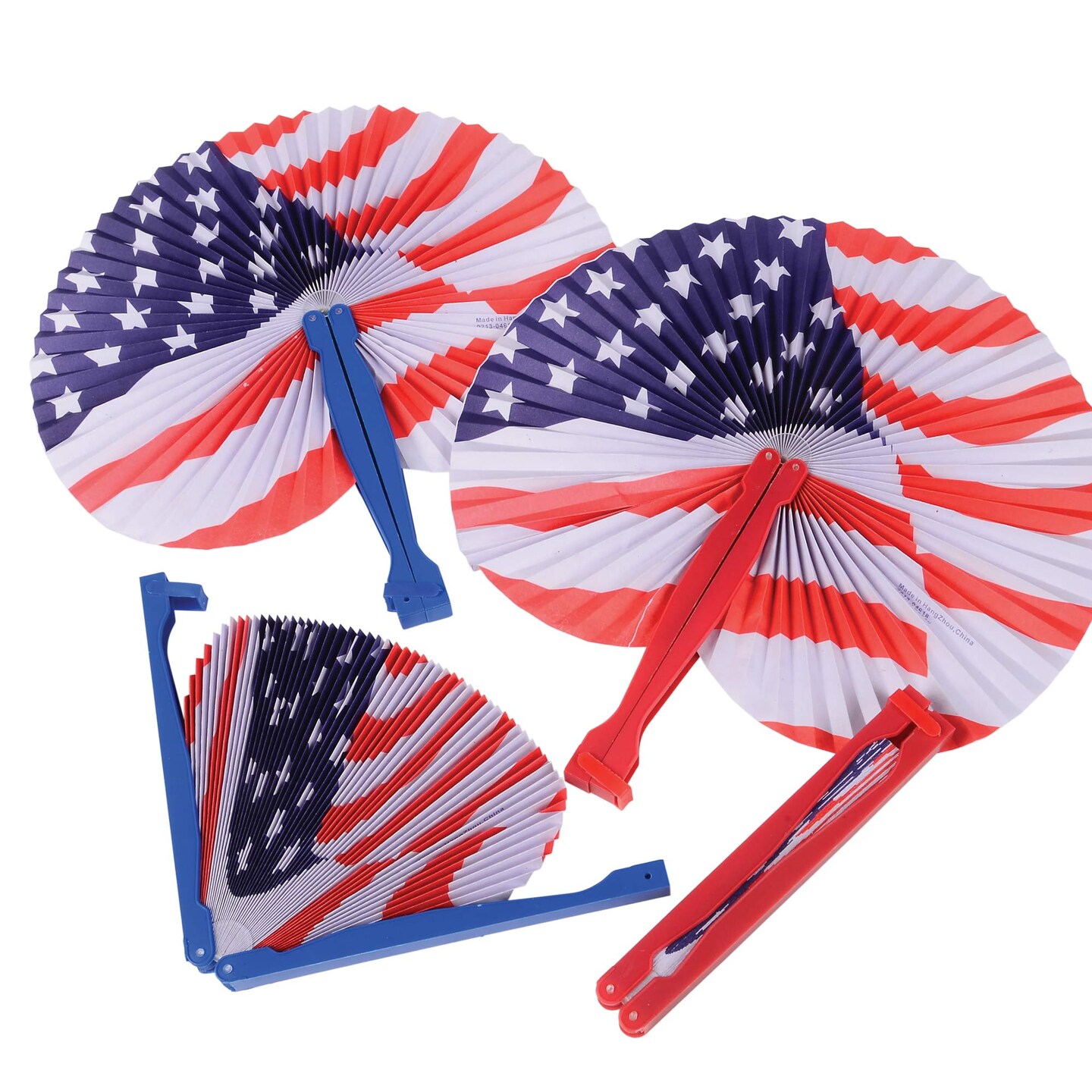 4th of July Patriotic Folding Fans Red White and Blue Party Accessory