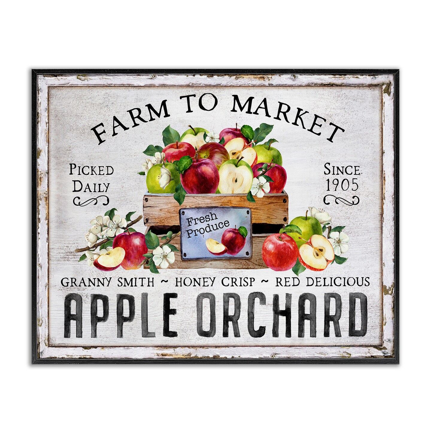 Stupell Industries Farmhouse Apple Orchard Framed Giclee Wall Art Design by Creatif Belle