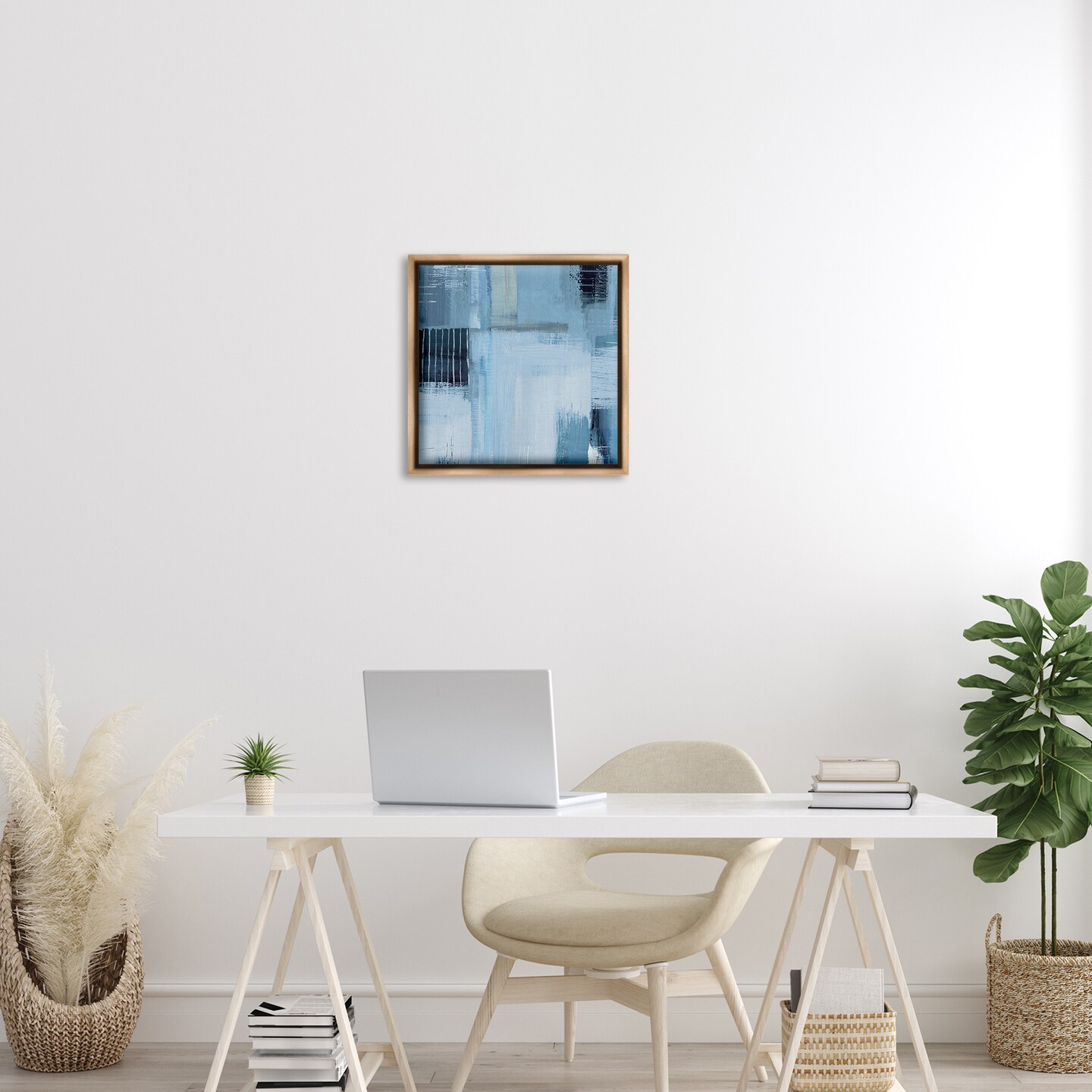 Stupell Industries Crosshatched Woven Abstract Floater Framed Canvas Wall Art Design by Susan Jill